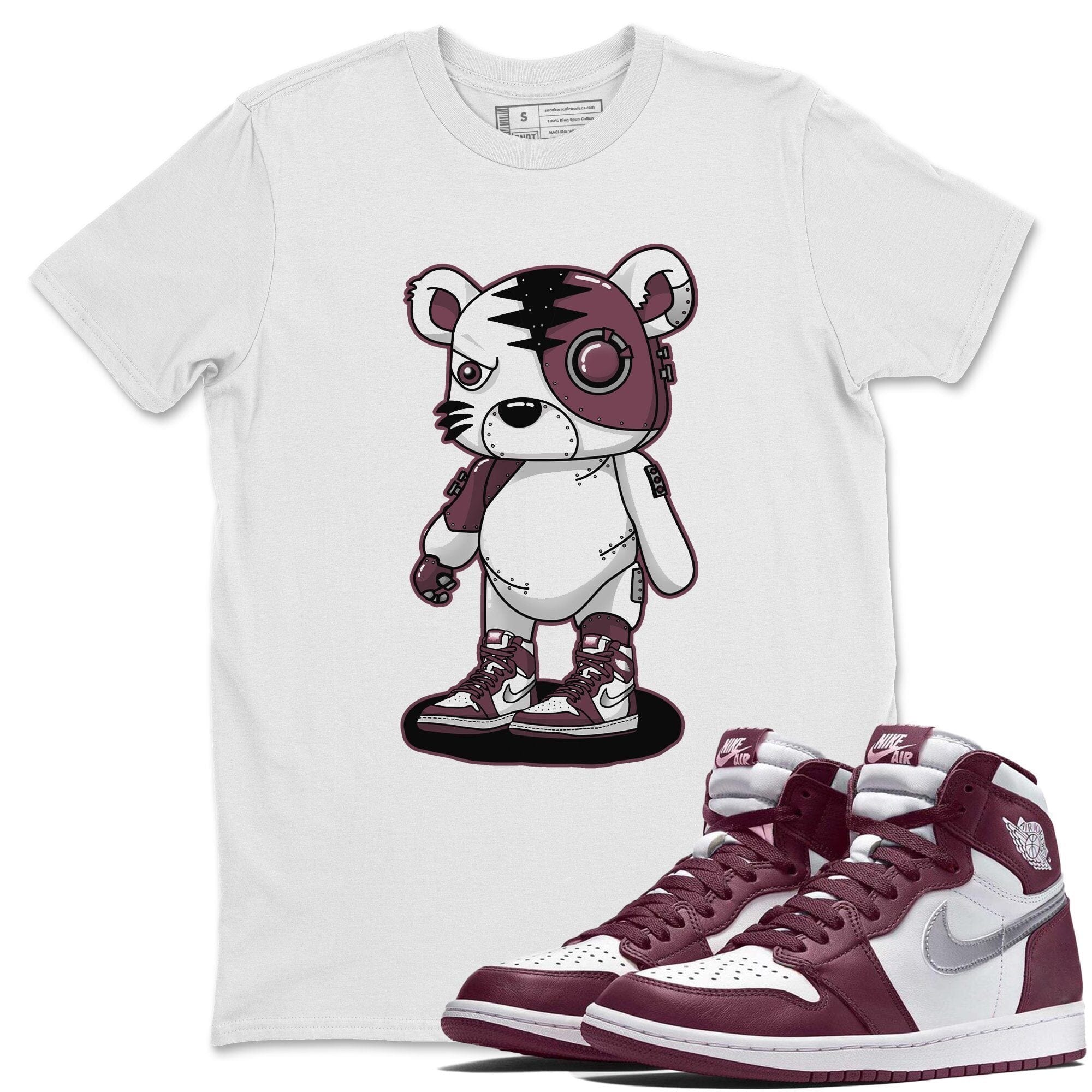 Jordan 1 Bordeaux Sneaker Matching T-Shirt Cyborg Tiger Sneaker Tees Jordan 1 Bordeaux Sneaker Release Tees Crew Neck Tees