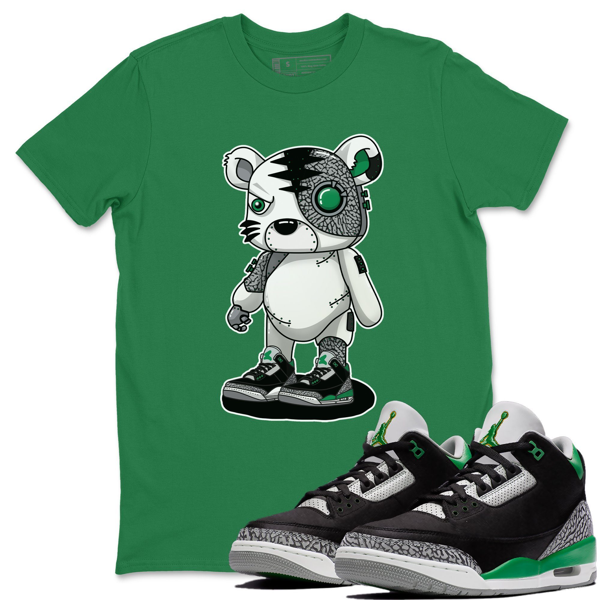Jordan 3 Pine Green Shirt To Match Jordans Cyborg Tiger Sneaker Tees Jordan 3 Pine Green Drip Gear Zone Sneaker Matching Clothing Unisex Shirts