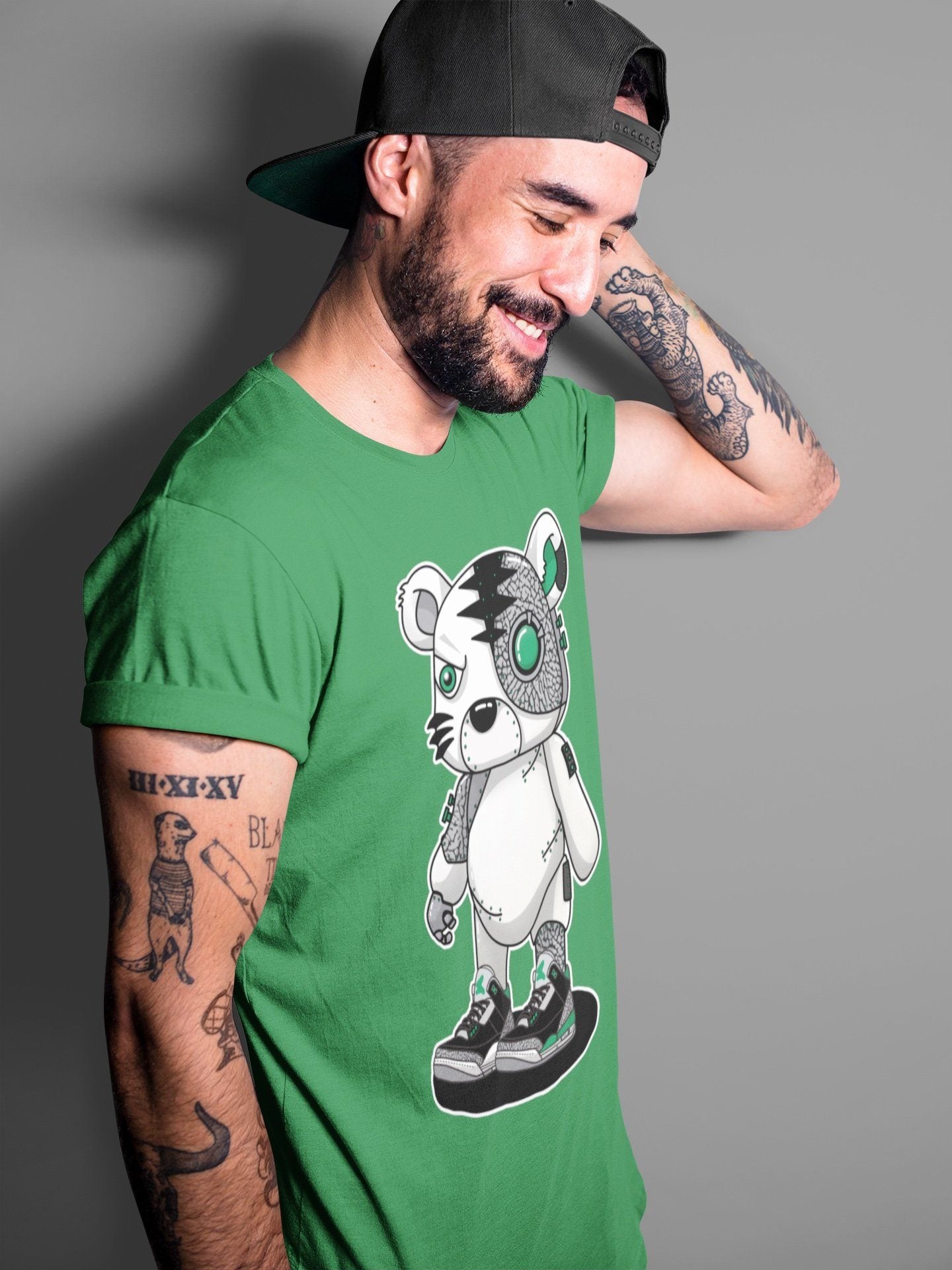 Jordan 3 Pine Green Shirt To Match Jordans Cyborg Tiger Sneaker Tees Jordan 3 Pine Green Drip Gear Zone Sneaker Matching Clothing Unisex Shirts