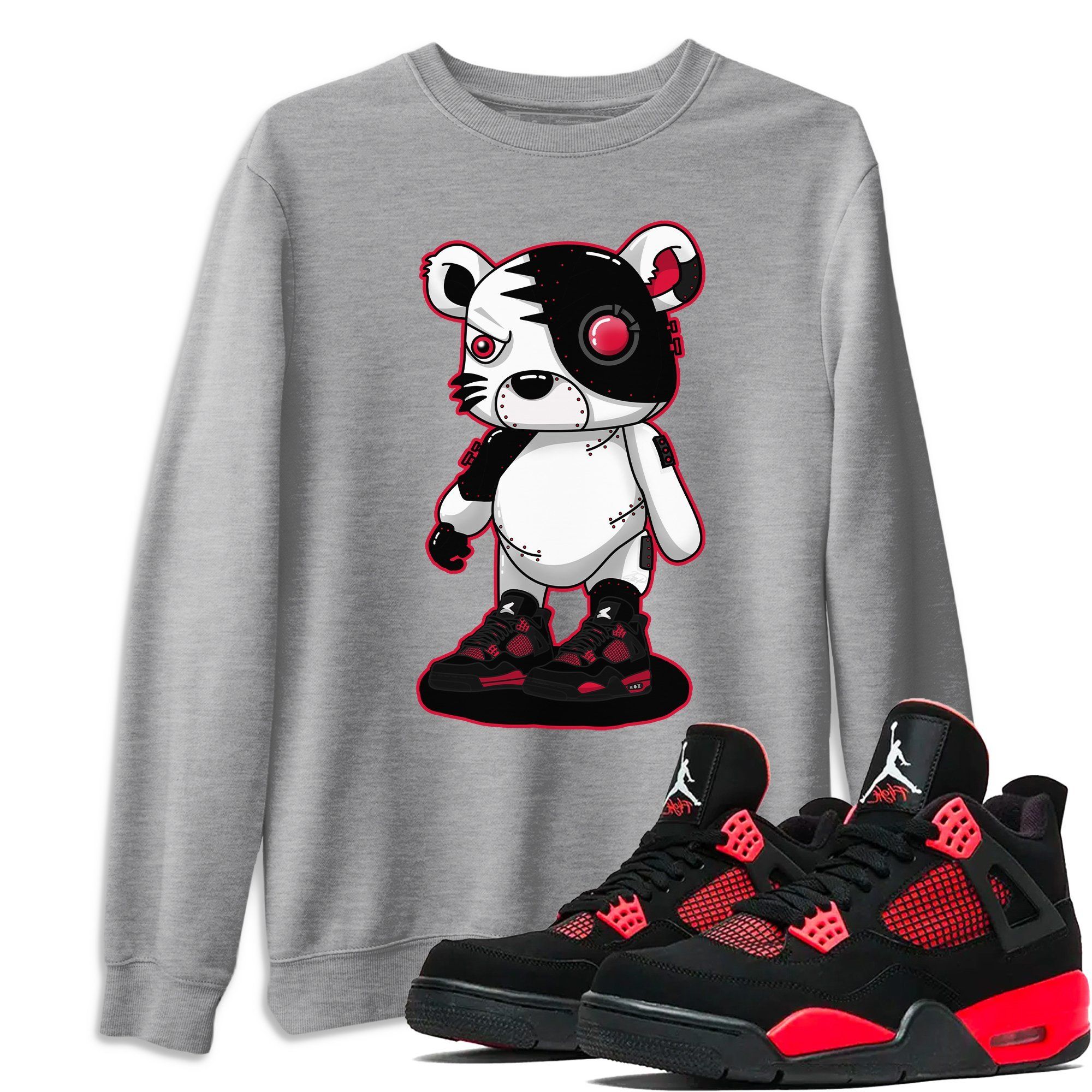 Jordan 4 Red Thunder Shirt To Match Jordans Cyborg Tiger Sneaker Tees Jordan 4 Red Thunder Drip Gear Zone Sneaker Matching Clothing Unisex Shirts