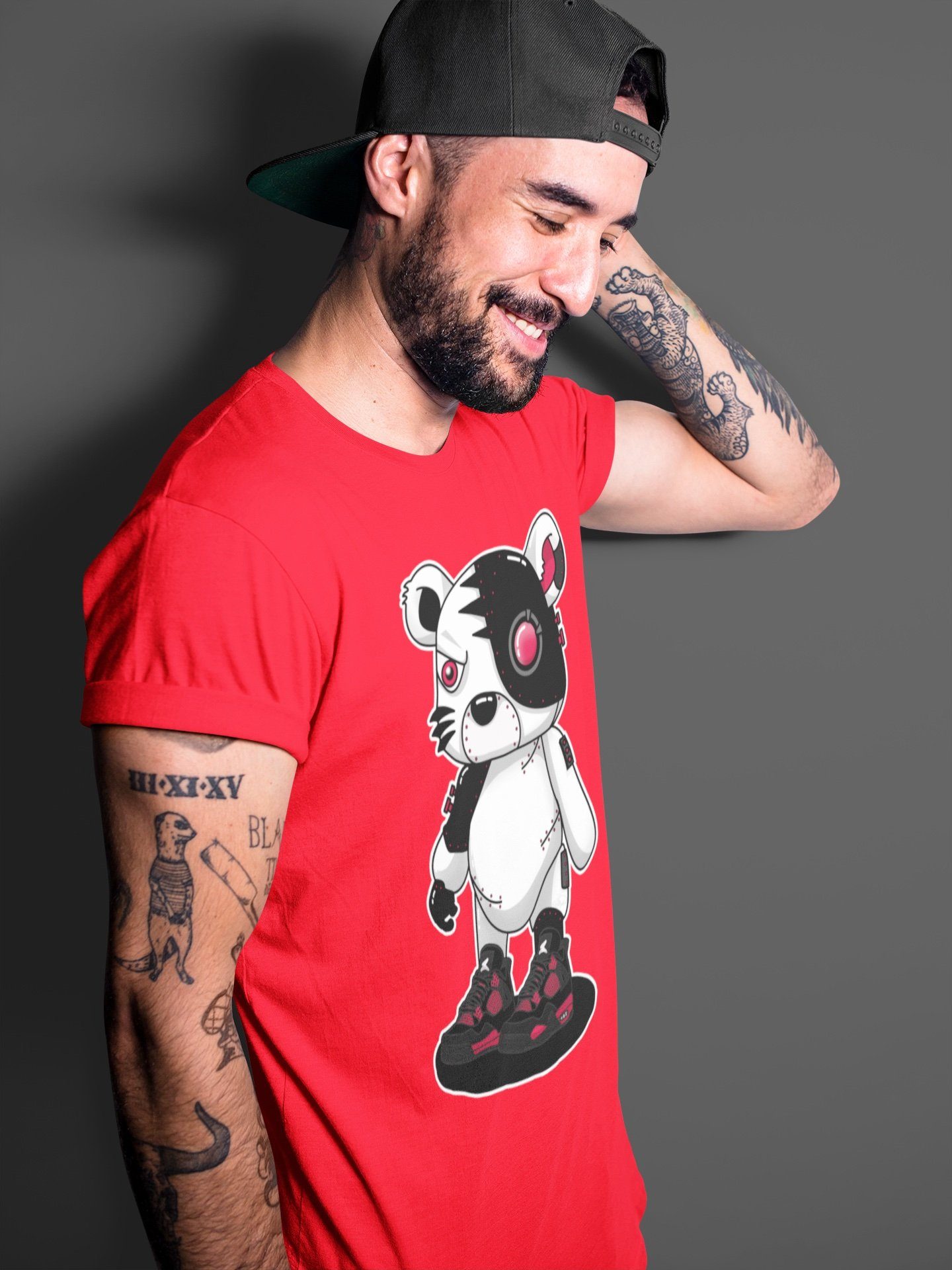 Jordan 4 Red Thunder Shirt To Match Jordans Cyborg Tiger Sneaker Tees Jordan 4 Red Thunder Drip Gear Zone Sneaker Matching Clothing Unisex Shirts