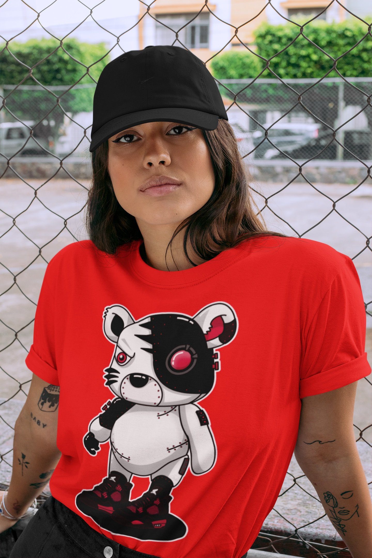 Jordan 4 Red Thunder Shirt To Match Jordans Cyborg Tiger Sneaker Tees Jordan 4 Red Thunder Drip Gear Zone Sneaker Matching Clothing Unisex Shirts