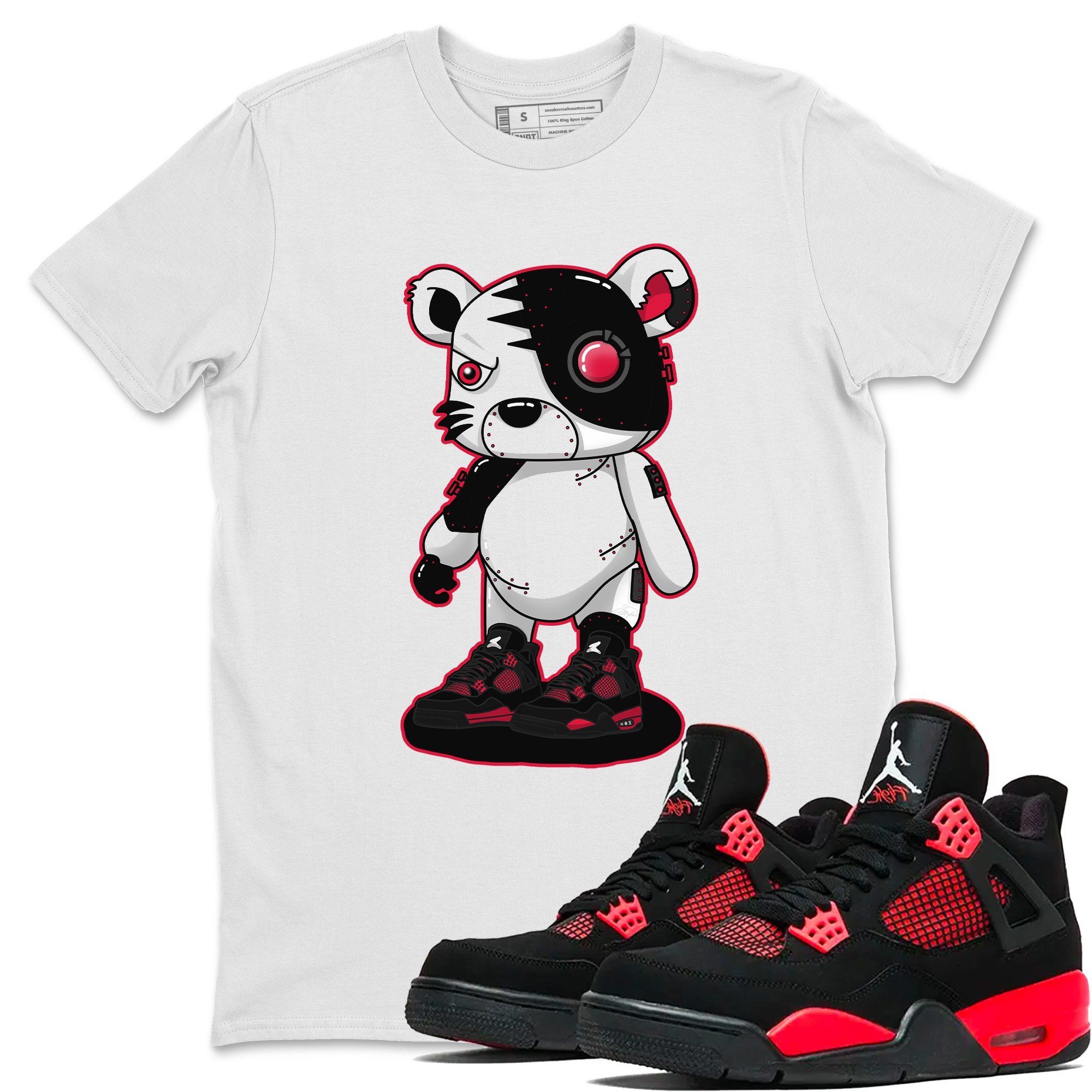 Jordan 4 Red Thunder Shirt To Match Jordans Cyborg Tiger Sneaker Tees Jordan 4 Red Thunder Drip Gear Zone Sneaker Matching Clothing Unisex Shirts
