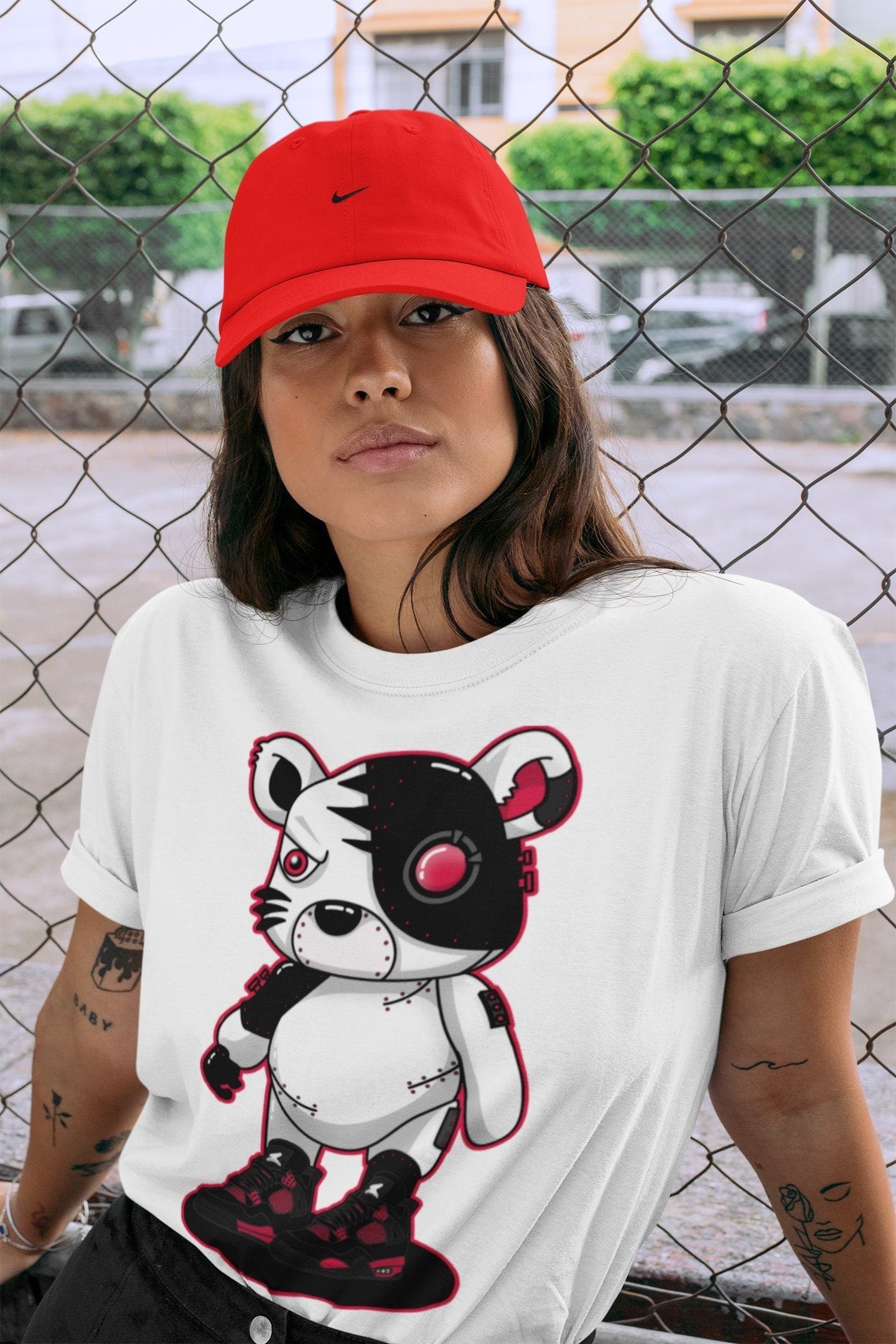 Jordan 4 Red Thunder Shirt To Match Jordans Cyborg Tiger Sneaker Tees Jordan 4 Red Thunder Drip Gear Zone Sneaker Matching Clothing Unisex Shirts