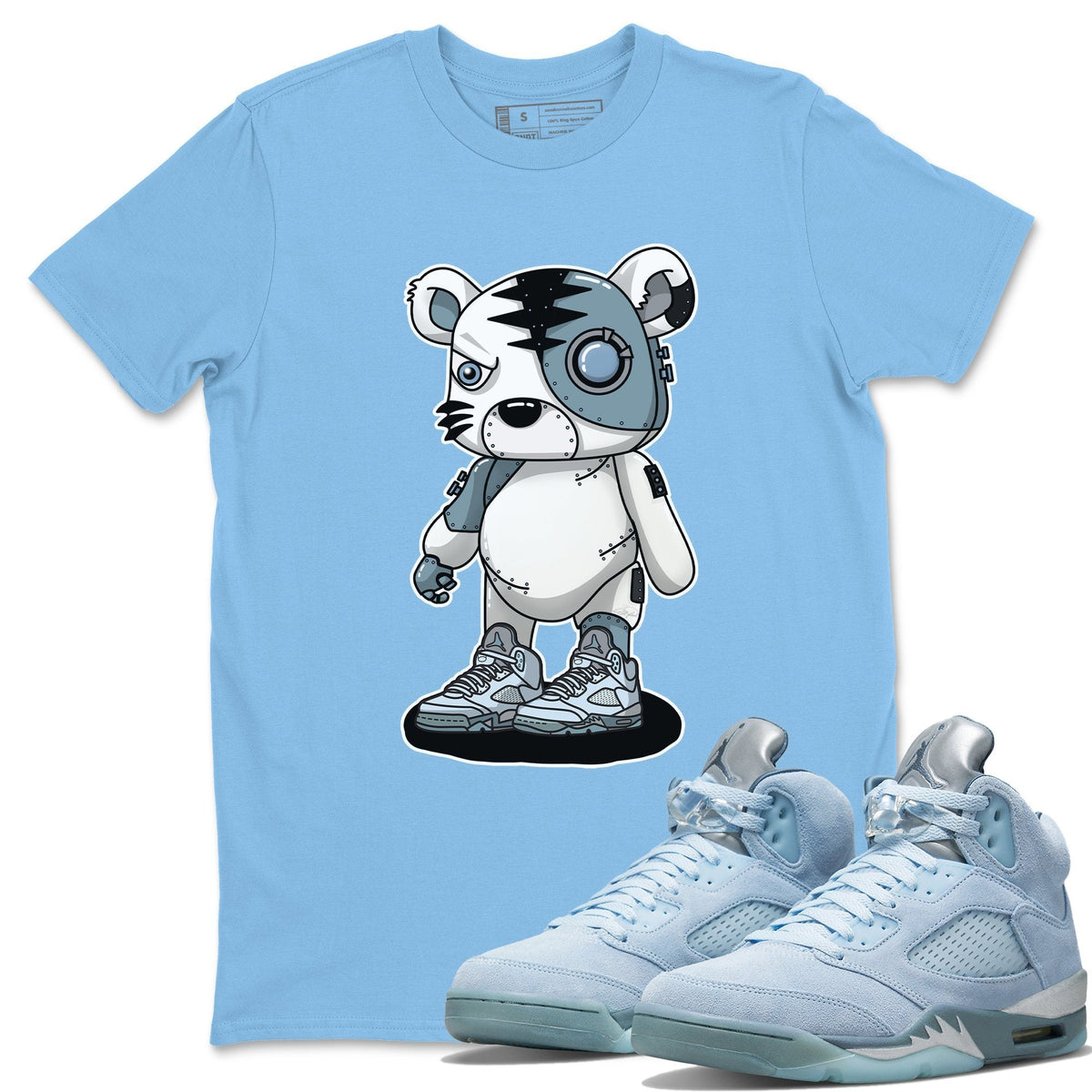 Jordan 5 Blue Bird Shirt To Match Jordans Cyborg Tiger Sneaker Tees Jordan 5 Blue Bird Drip Gear Zone Sneaker Matching Clothing Unisex Shirts