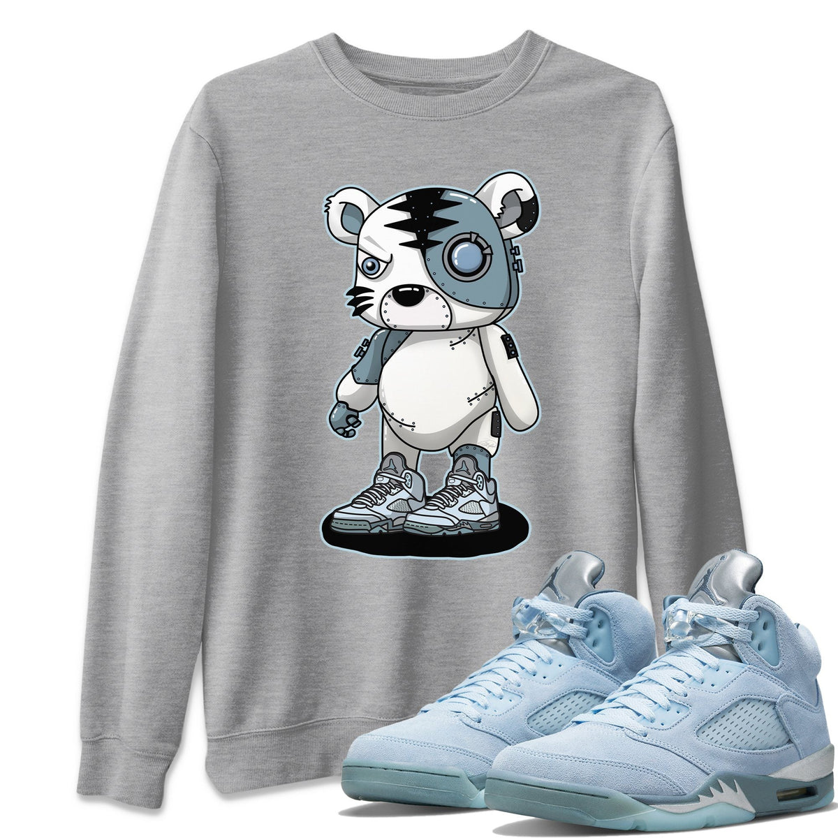 Jordan 5 Blue Bird Shirt To Match Jordans Cyborg Tiger Sneaker Tees Jordan 5 Blue Bird Drip Gear Zone Sneaker Matching Clothing Unisex Shirts