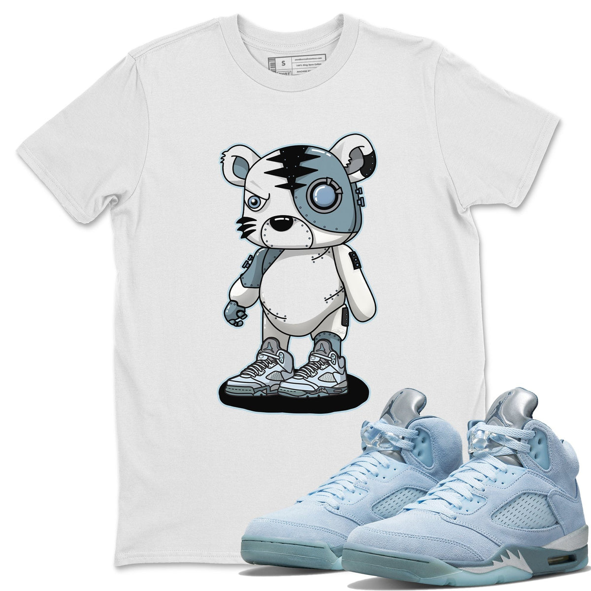Jordan 5 Blue Bird Shirt To Match Jordans Cyborg Tiger Sneaker Tees Jordan 5 Blue Bird Drip Gear Zone Sneaker Matching Clothing Unisex Shirts