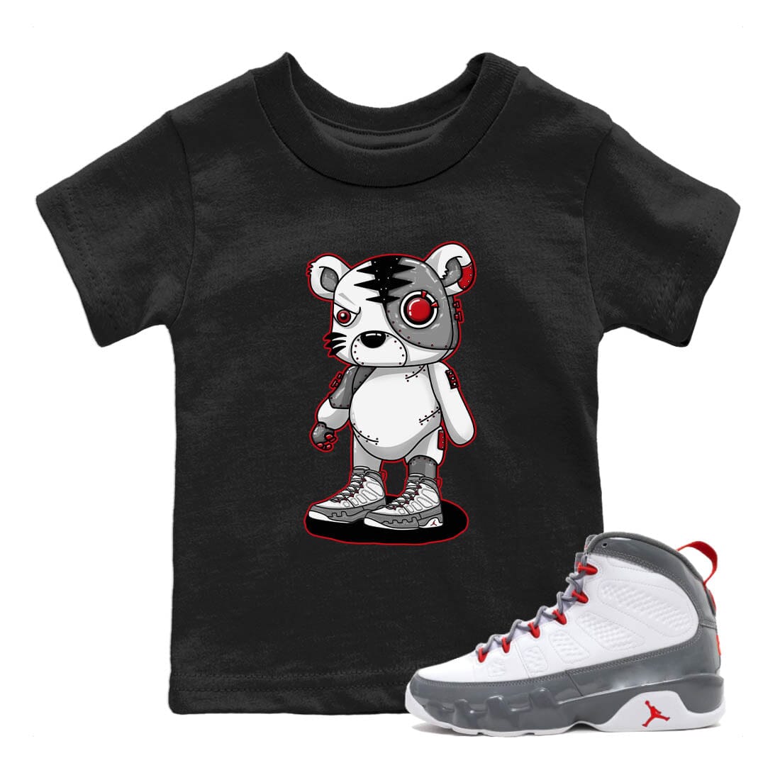 Jordan 9 Fire Red Shirt To Match Jordans Cyborg Tiger Sneaker Tees Jordan 9 Fire Red Drip Gear Zone Sneaker Matching Clothing Kids Shirts