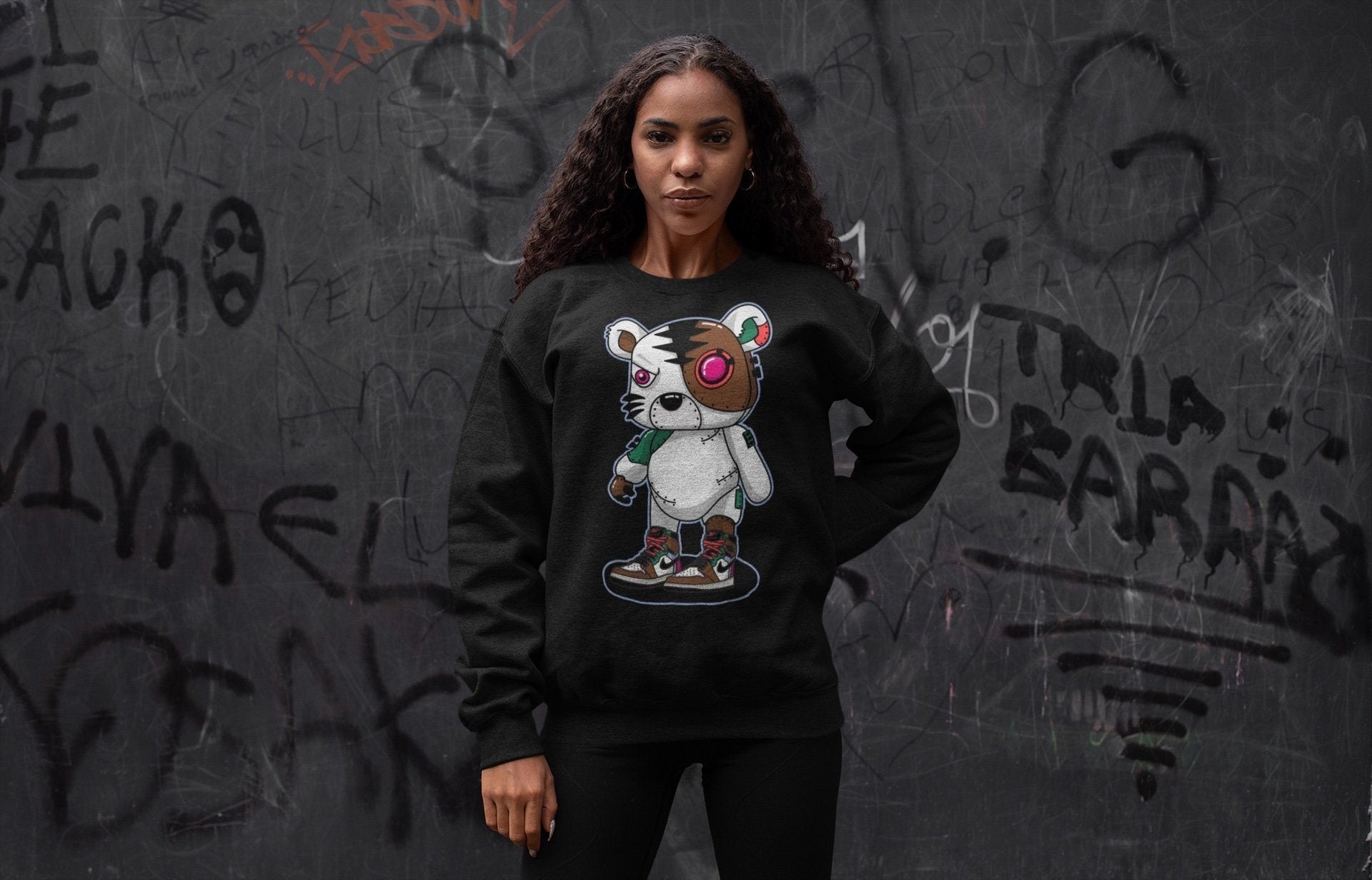 Jordan 1 Hand Crafted Sneaker Matching T-Shirt Cyborg Tiger Sneaker Tees Jordan 1 Hand Crafted Sneaker Release Tees Crew Neck Tees