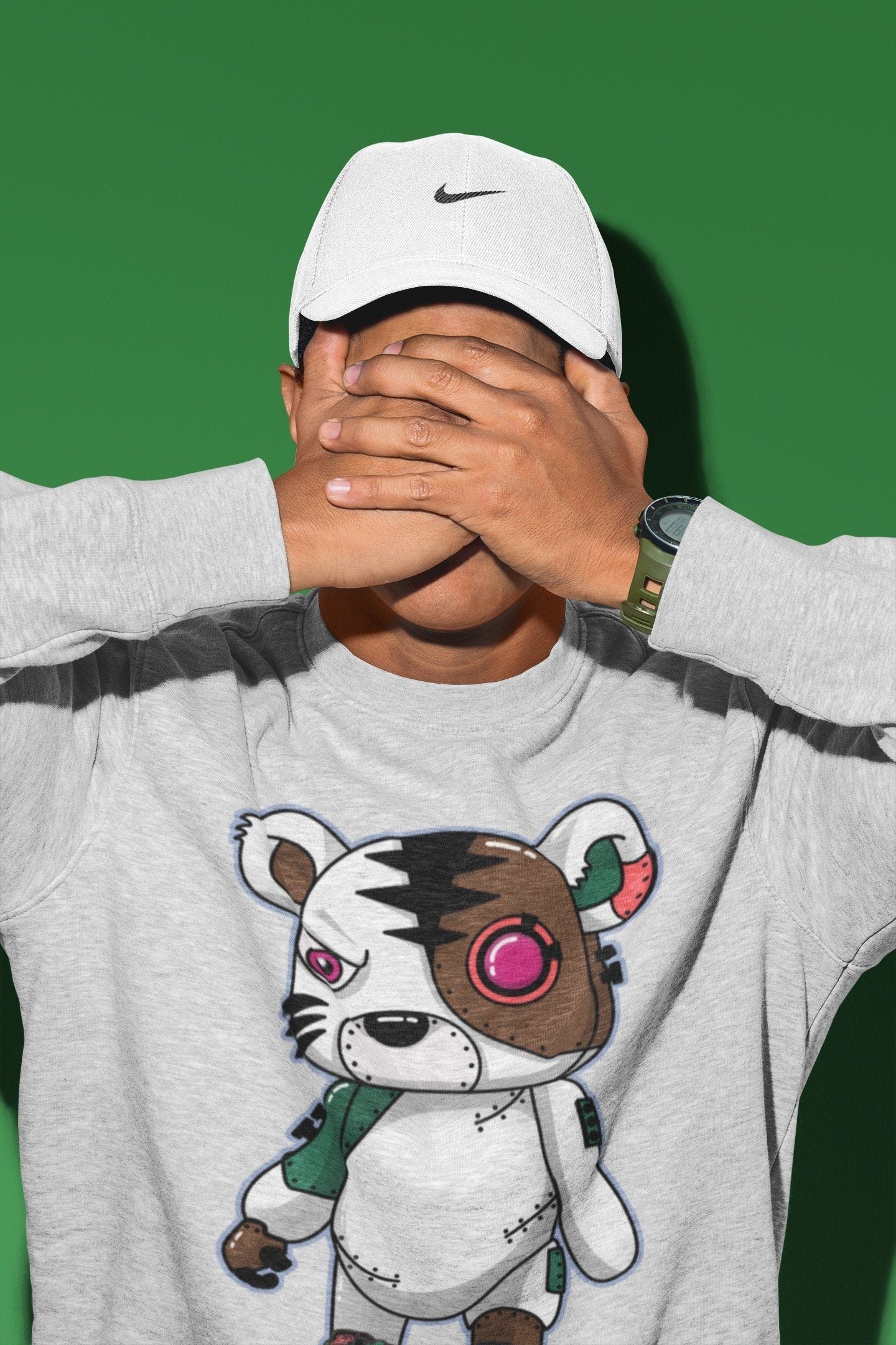 Jordan 1 Hand Crafted Sneaker Matching T-Shirt Cyborg Tiger Sneaker Tees Jordan 1 Hand Crafted Sneaker Release Tees Crew Neck Tees