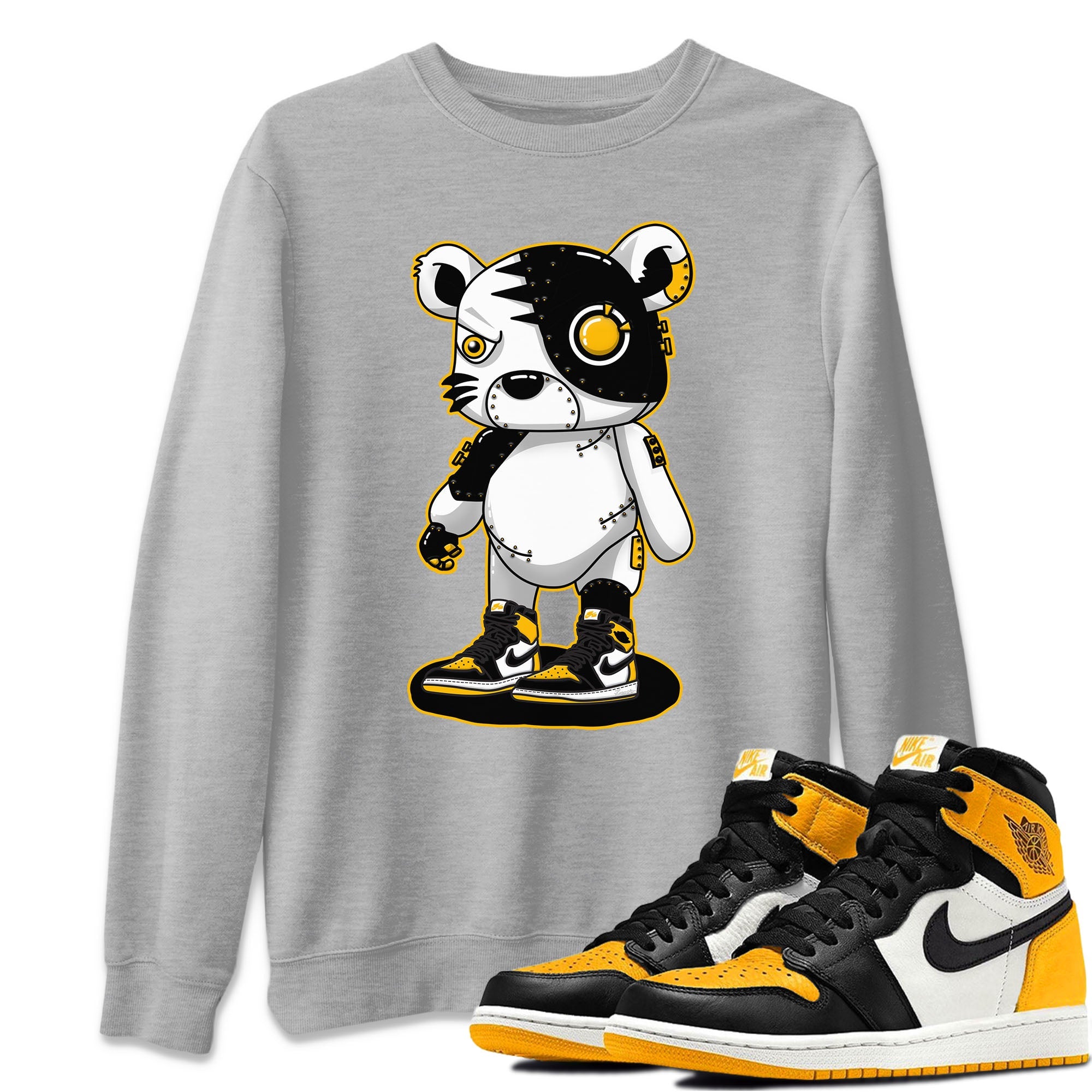 Jordan 1 Taxi Sneaker Matching T-Shirt Cyborg Tiger Sneaker Tees Jordan 1 Taxi Sneaker Release Tees Crew Neck Tees