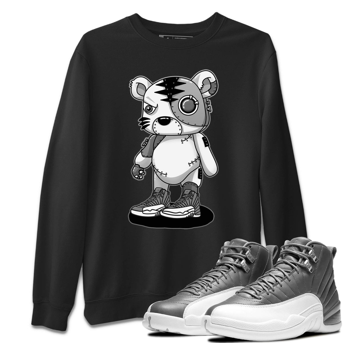 Jordan 12 Stealth Sneaker Matching T-Shirt Cyborg Tiger Sneaker Tees Jordan 12 Stealth Sneaker Release Tees Crew Neck Tees