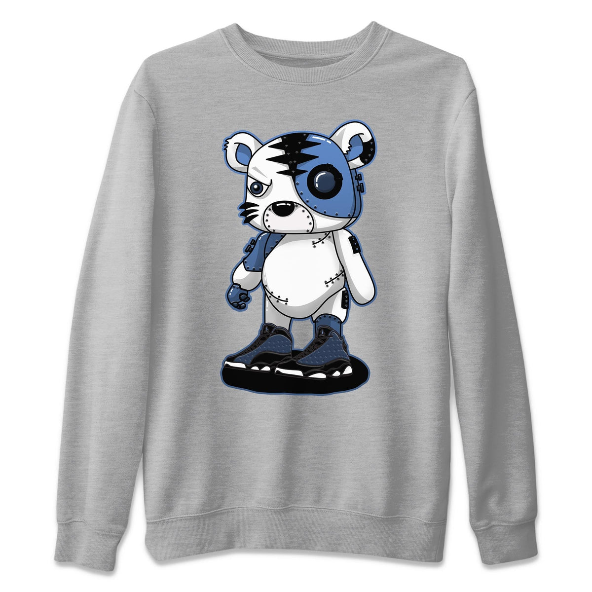 Jordan 13 Brave Blue Sneaker Matching T-Shirt Cyborg Tiger Sneaker Tees Jordan 13 Brave Blue Sneaker Release Tees Crew Neck Tees