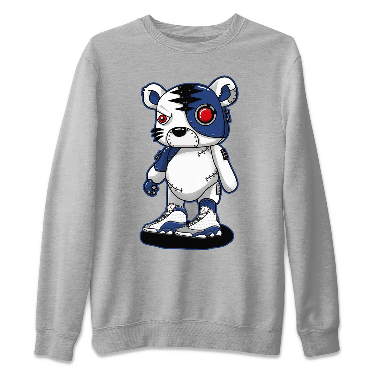 Jordan 13 French Blue Sneaker Matching T-Shirt Cyborg Tiger Sneaker Tees Jordan 13 French Blue Sneaker Release Tees Crew Neck Tees