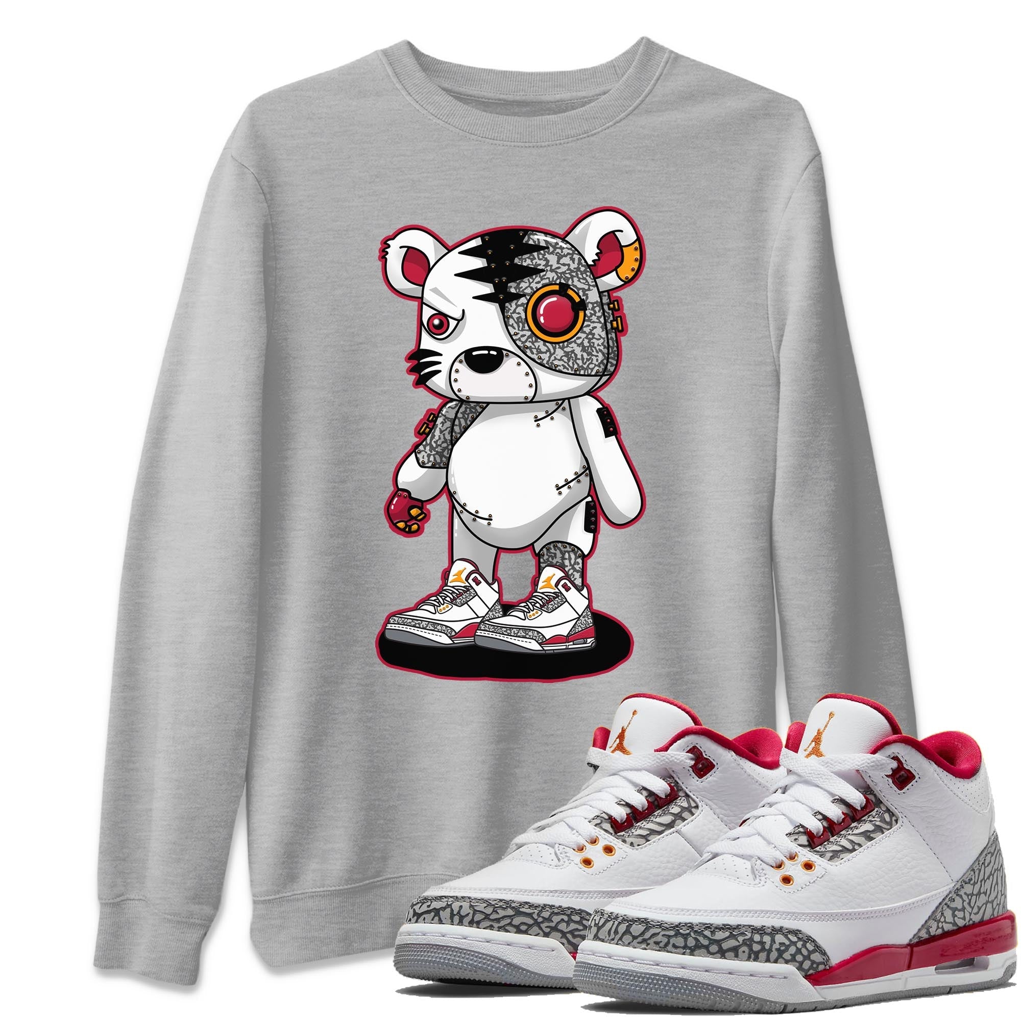 Jordan 3 Cardinal Shirt To Match Jordans Cyborg Tiger Sneaker Tees Jordan 3 Cardinal Drip Gear Zone Sneaker Matching Clothing Unisex Shirts