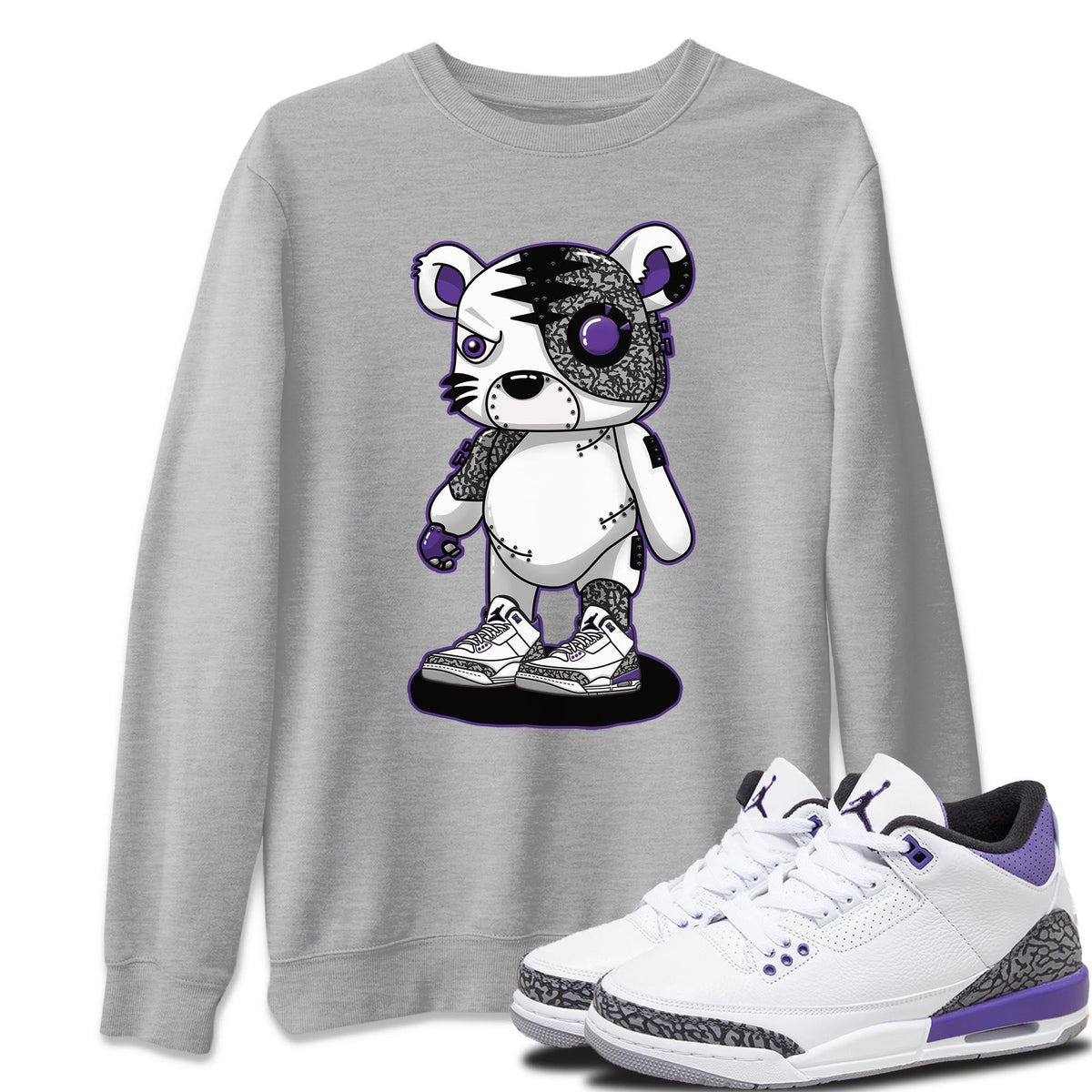 Jordan 3 Dark Iris Sneaker Matching T-Shirt Cyborg Tiger Sneaker Tees Jordan 3 Dark Iris Sneaker Release Tees Crew Neck Tees