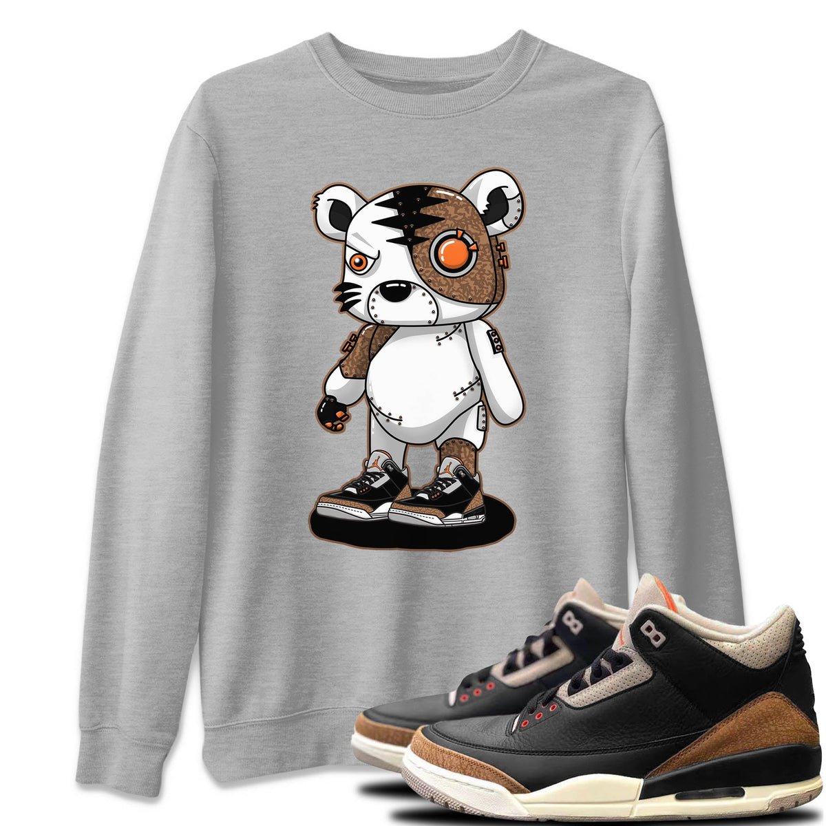 Jordan 3 Desert Elephant Sneaker Matching T-Shirt Cyborg Tiger Sneaker Tees Jordan 3 Desert Elephant Sneaker Release Tees Crew Neck Tees