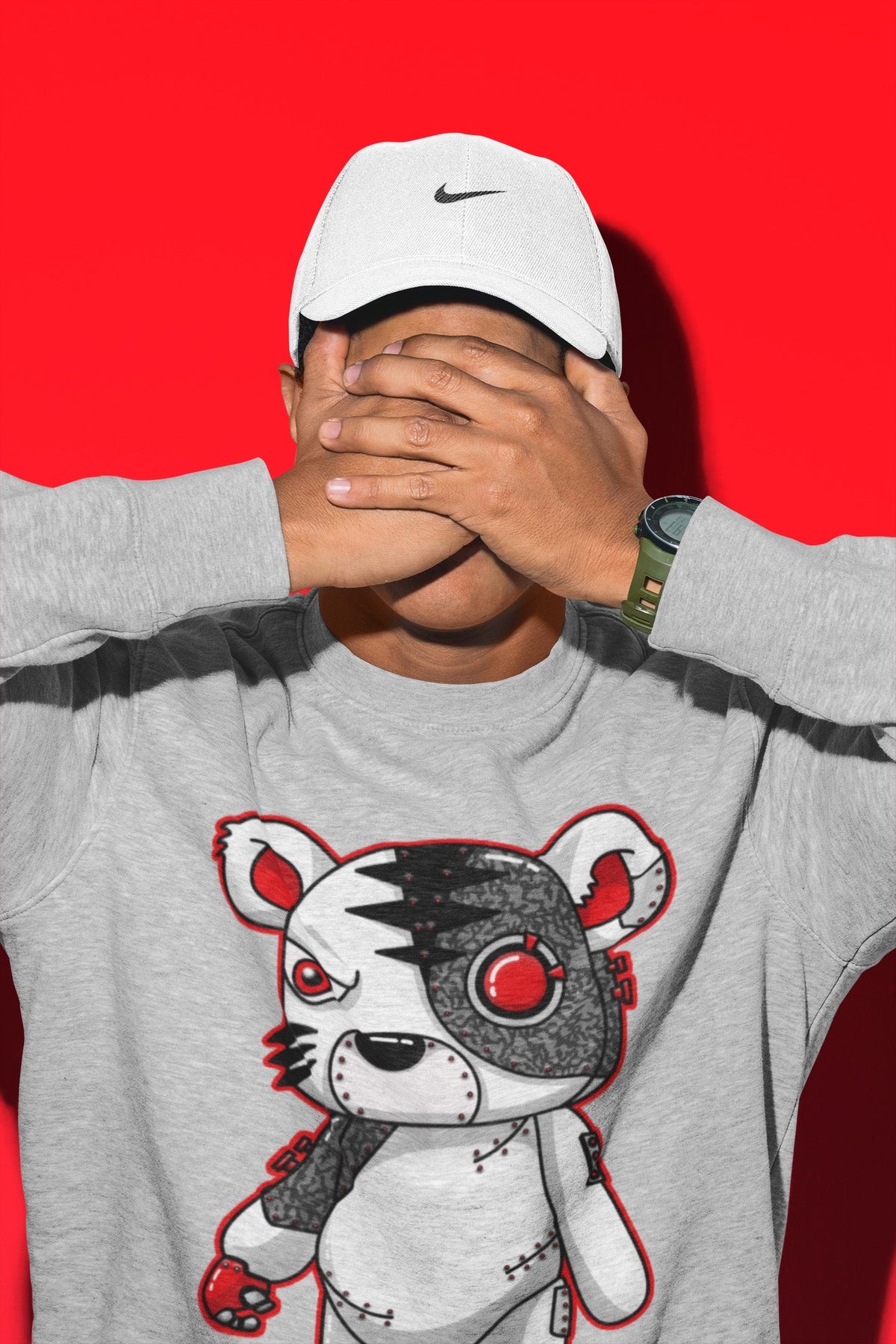 Jordan 3 Fire Red Sneaker Matching T-Shirt Cyborg Tiger Sneaker Tees Jordan 3 Fire Red Sneaker Release Tees Crew Neck Tees