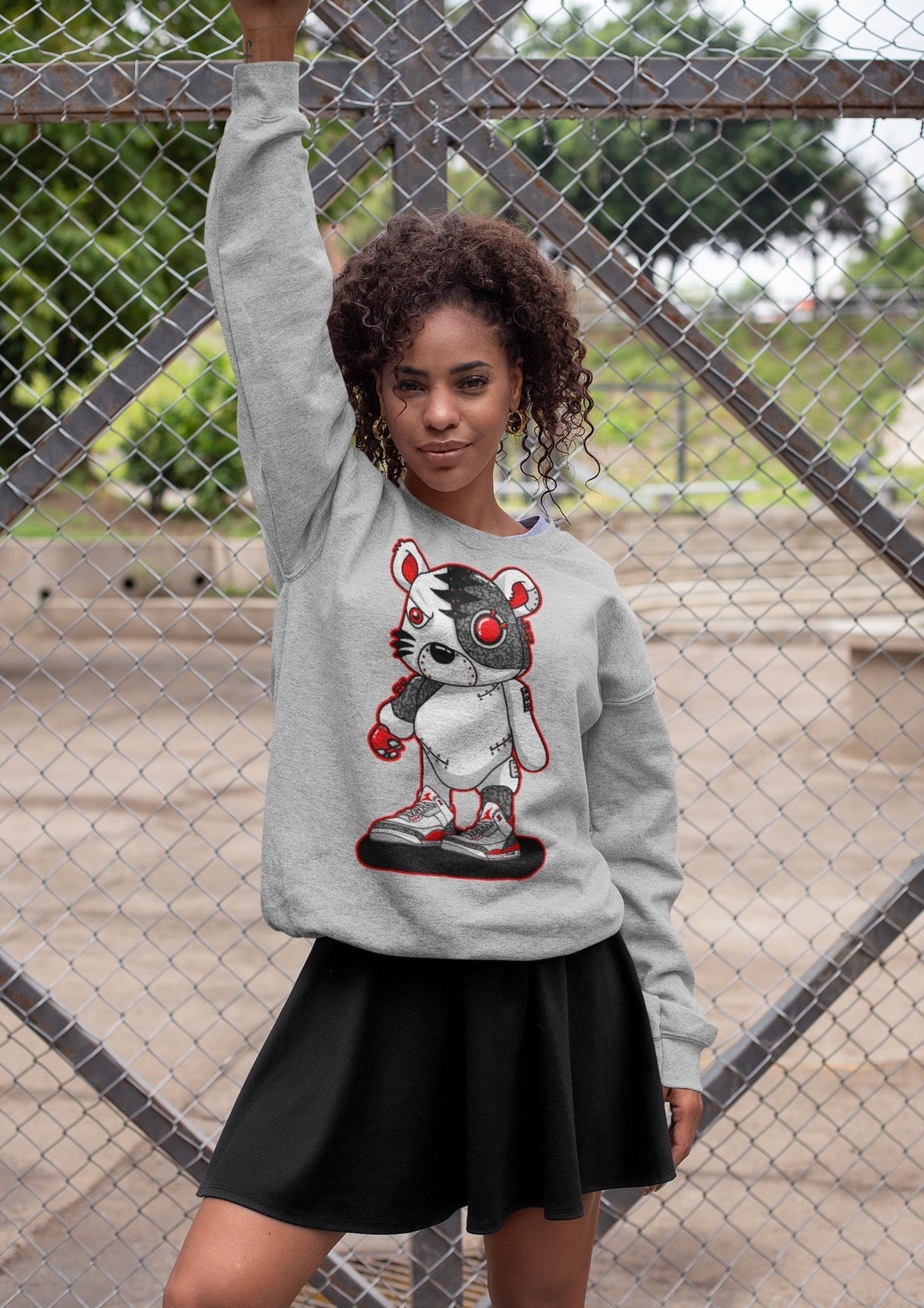 Jordan 3 Fire Red Sneaker Matching T-Shirt Cyborg Tiger Sneaker Tees Jordan 3 Fire Red Sneaker Release Tees Crew Neck Tees