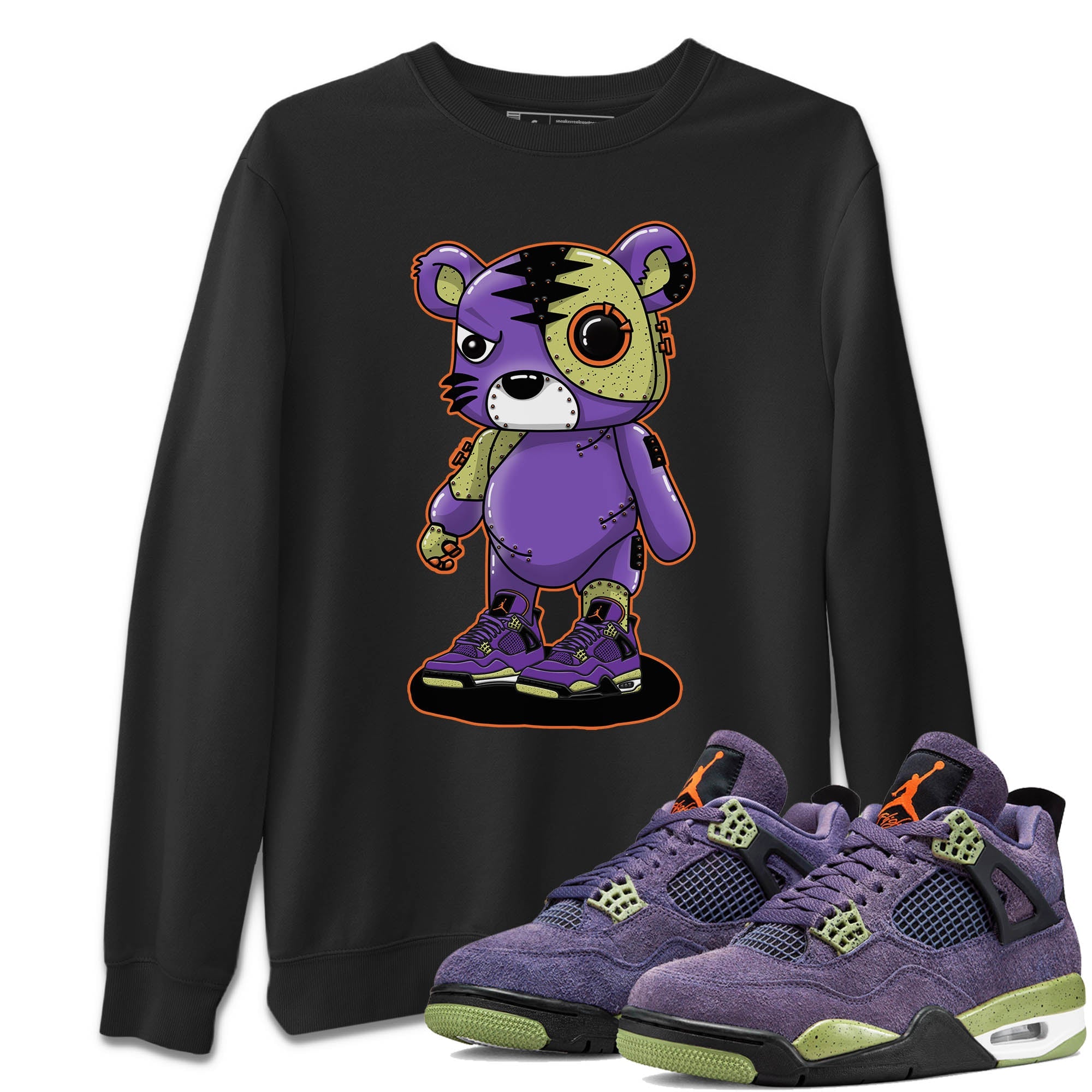 Jordan 4 Canyon Purple Sneaker Matching T-Shirt Cyborg Tiger Sneaker Tees Jordan 4 Canyon Purple Sneaker Release Tees Crew Neck Tees