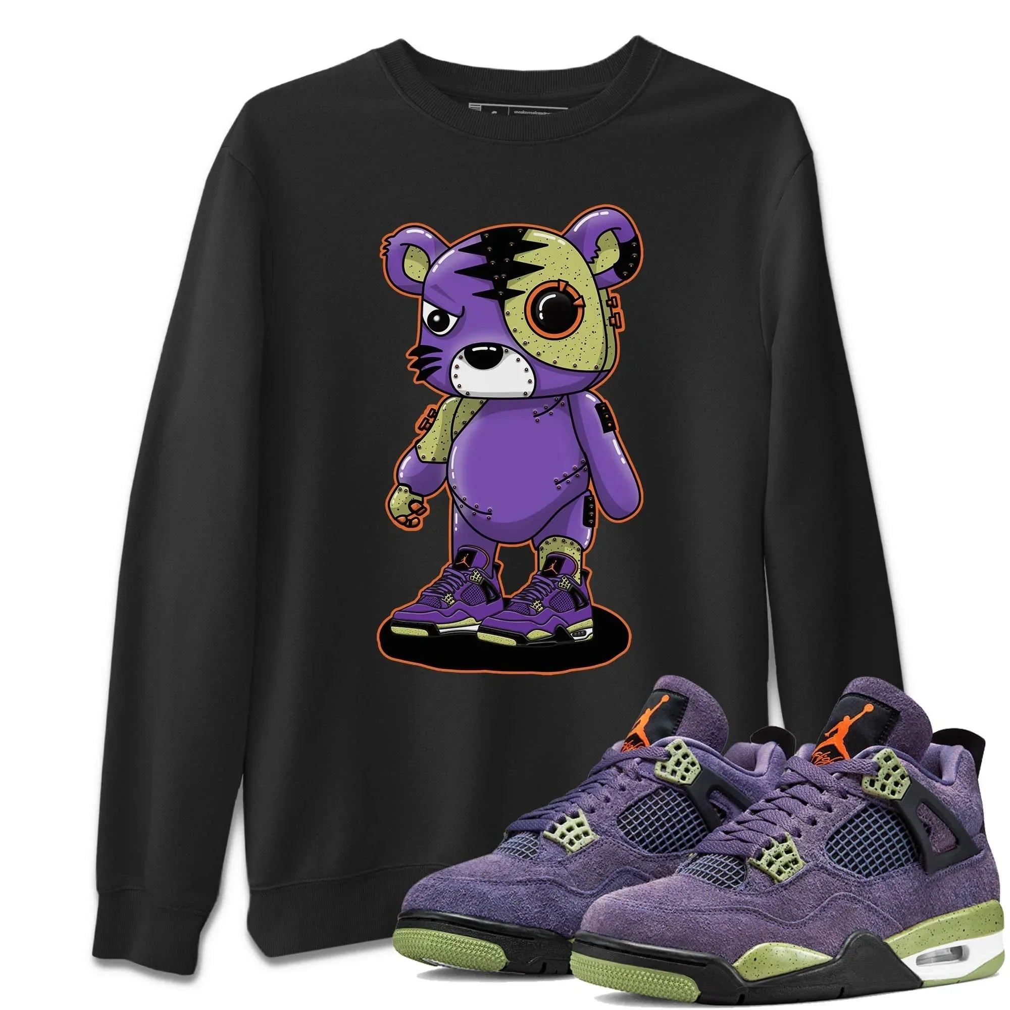 Jordan 4 Canyon Purple Sneaker Matching T-Shirt Cyborg Tiger Sneaker Tees Jordan 4 Canyon Purple Sneaker Release Tees Crew Neck Tees