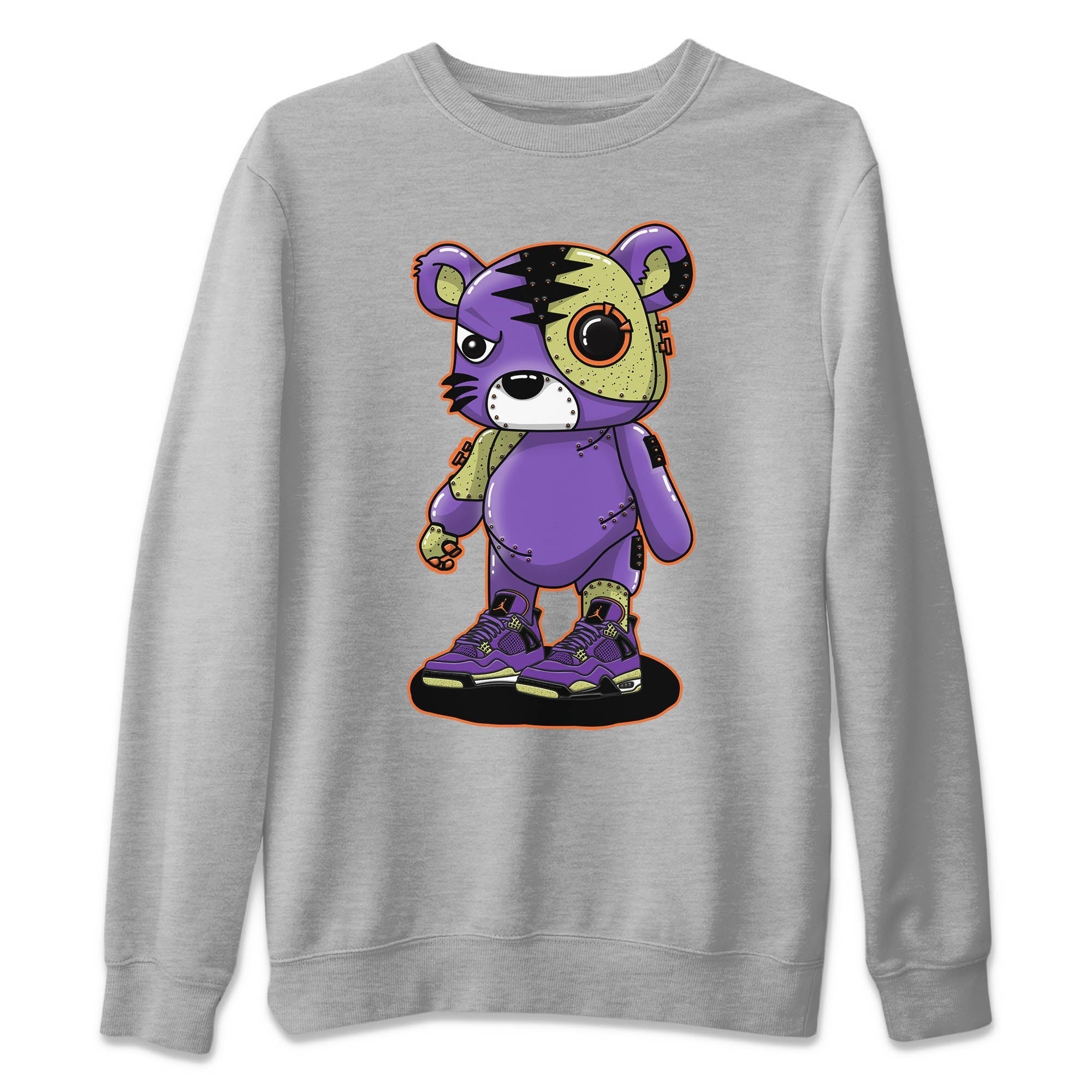 Jordan 4 Canyon Purple Sneaker Matching T-Shirt Cyborg Tiger Sneaker Tees Jordan 4 Canyon Purple Sneaker Release Tees Crew Neck Tees