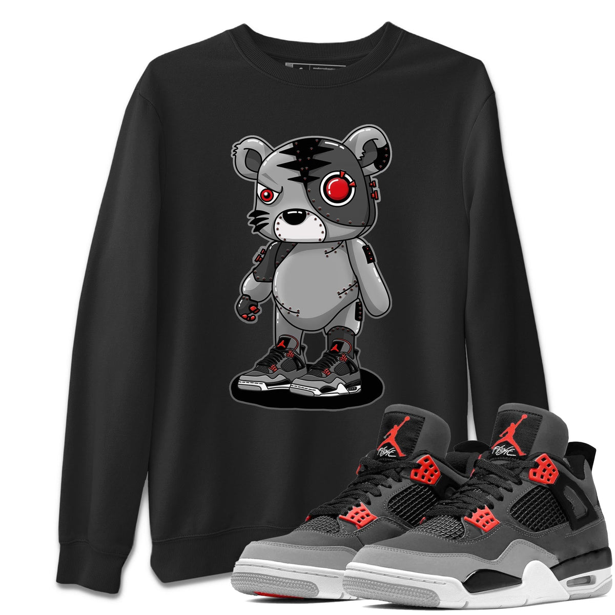 Jordan 4 Infrared Sneaker Matching T-Shirt Cyborg Tiger Sneaker Tees Jordan 4 Infrared Sneaker Release Tees Crew Neck Tees