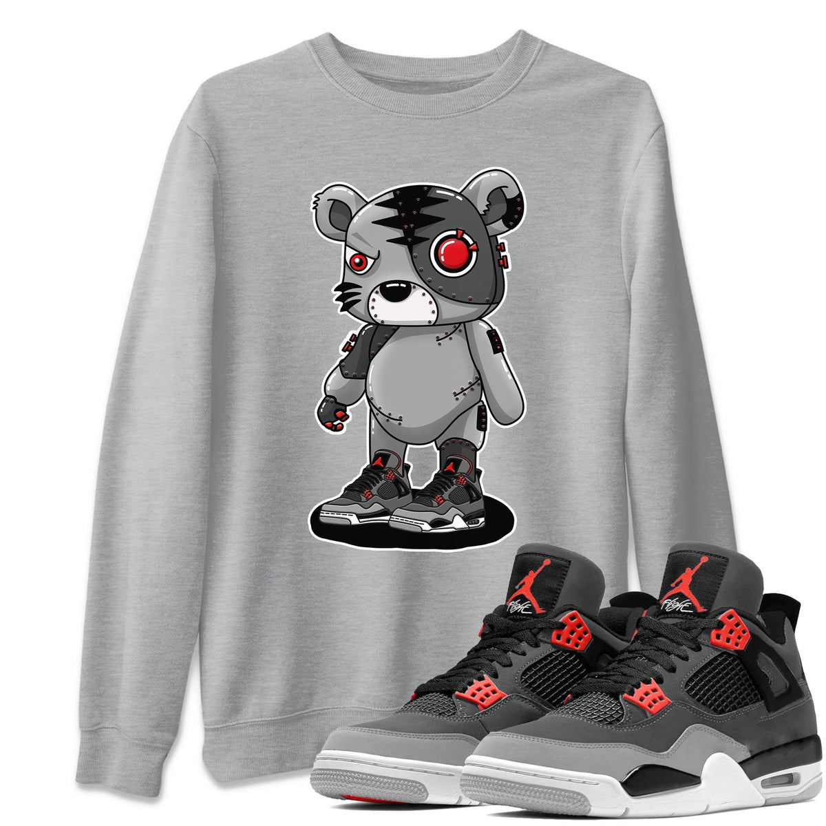 Jordan 4 Infrared Sneaker Matching T-Shirt Cyborg Tiger Sneaker Tees Jordan 4 Infrared Sneaker Release Tees Crew Neck Tees