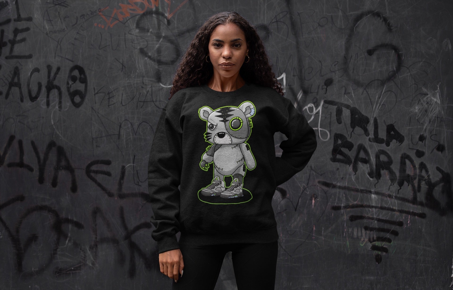 Jordan 5 Green Bean Sneaker Matching T-Shirt Cyborg Tiger Sneaker Tees Jordan 5 Green Bean Sneaker Release Tees Crew Neck Tees