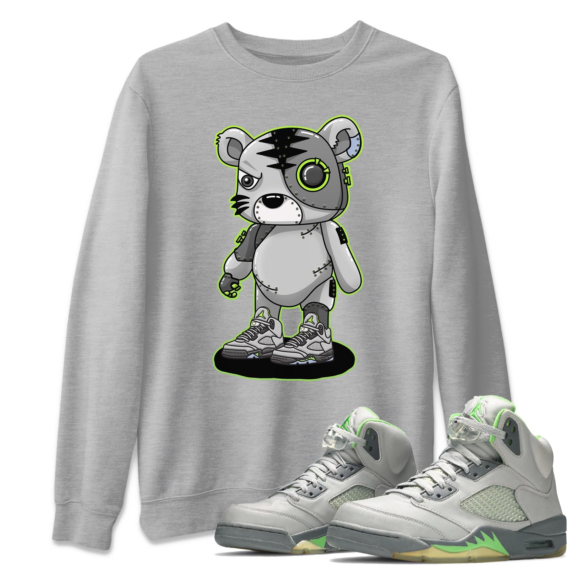 Jordan 5 Green Bean Sneaker Matching T-Shirt Cyborg Tiger Sneaker Tees Jordan 5 Green Bean Sneaker Release Tees Crew Neck Tees