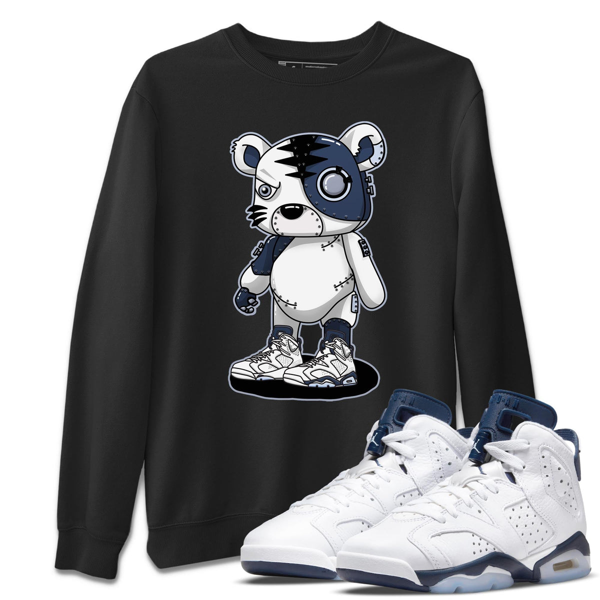 Jordan 6 Midnight Navy Sneaker Matching T-Shirt Cyborg Tiger Sneaker Tees Jordan 6 Midnight Navy Sneaker Release Tees Crew Neck Tees