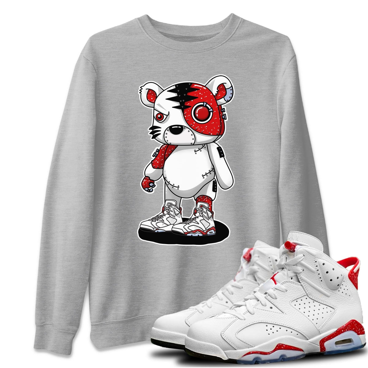 Jordan 6 Red Velvet Cookies Sneaker Matching T-Shirt Cyborg Tiger Sneaker Tees Jordan 6 Red Velvet Cookies Sneaker Release Tees Crew Neck Tees