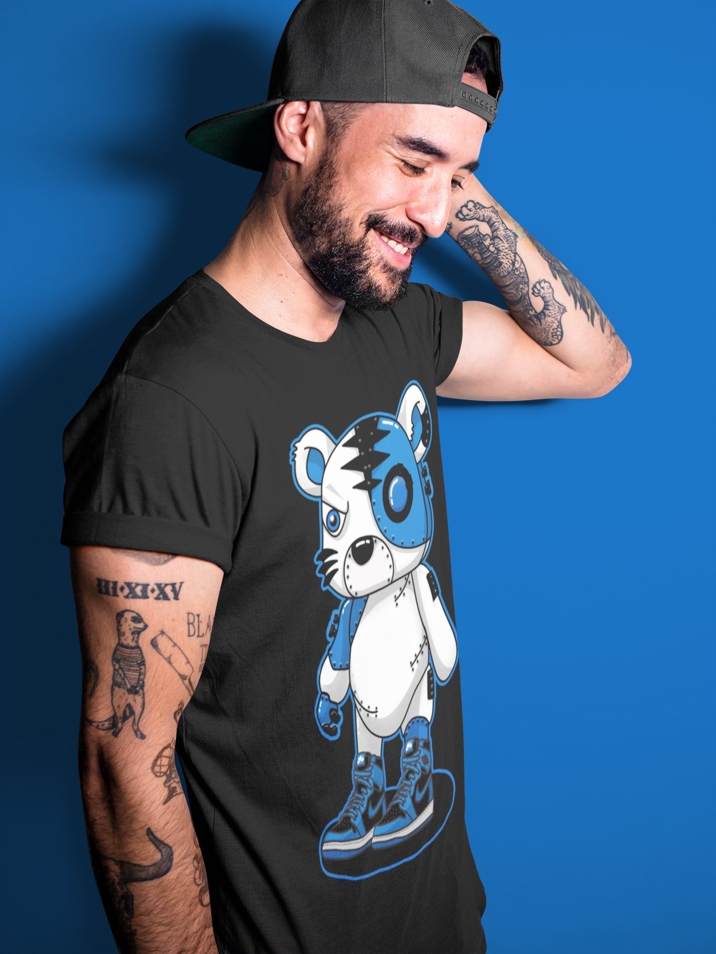 Jordan 1 Dark Marina Blue Sneaker Matching T-Shirt Cyborg Tiger Sneaker Tees Jordan 1 Dark Marina Blue Sneaker Release Tees Crew Neck Tees