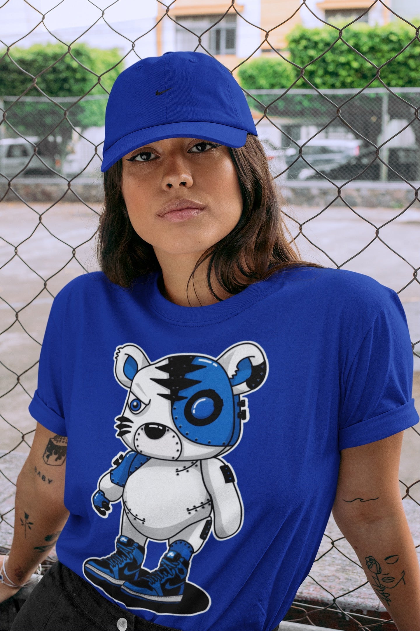 Jordan 1 Dark Marina Blue Sneaker Matching T-Shirt Cyborg Tiger Sneaker Tees Jordan 1 Dark Marina Blue Sneaker Release Tees Crew Neck Tees