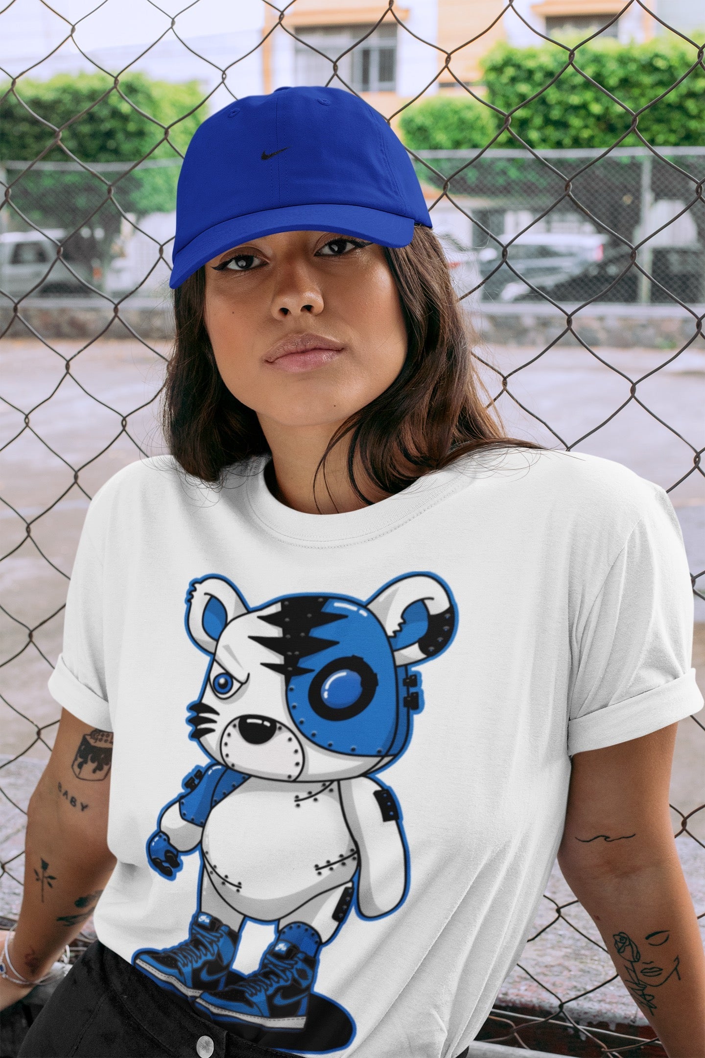 Jordan 1 Dark Marina Blue Sneaker Matching T-Shirt Cyborg Tiger Sneaker Tees Jordan 1 Dark Marina Blue Sneaker Release Tees Crew Neck Tees