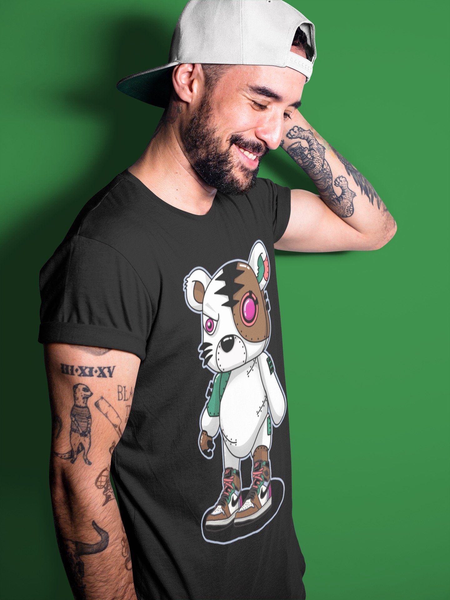 Jordan 1 Hand Crafted Sneaker Matching T-Shirt Cyborg Tiger Sneaker Tees Jordan 1 Hand Crafted Sneaker Release Tees Crew Neck Tees