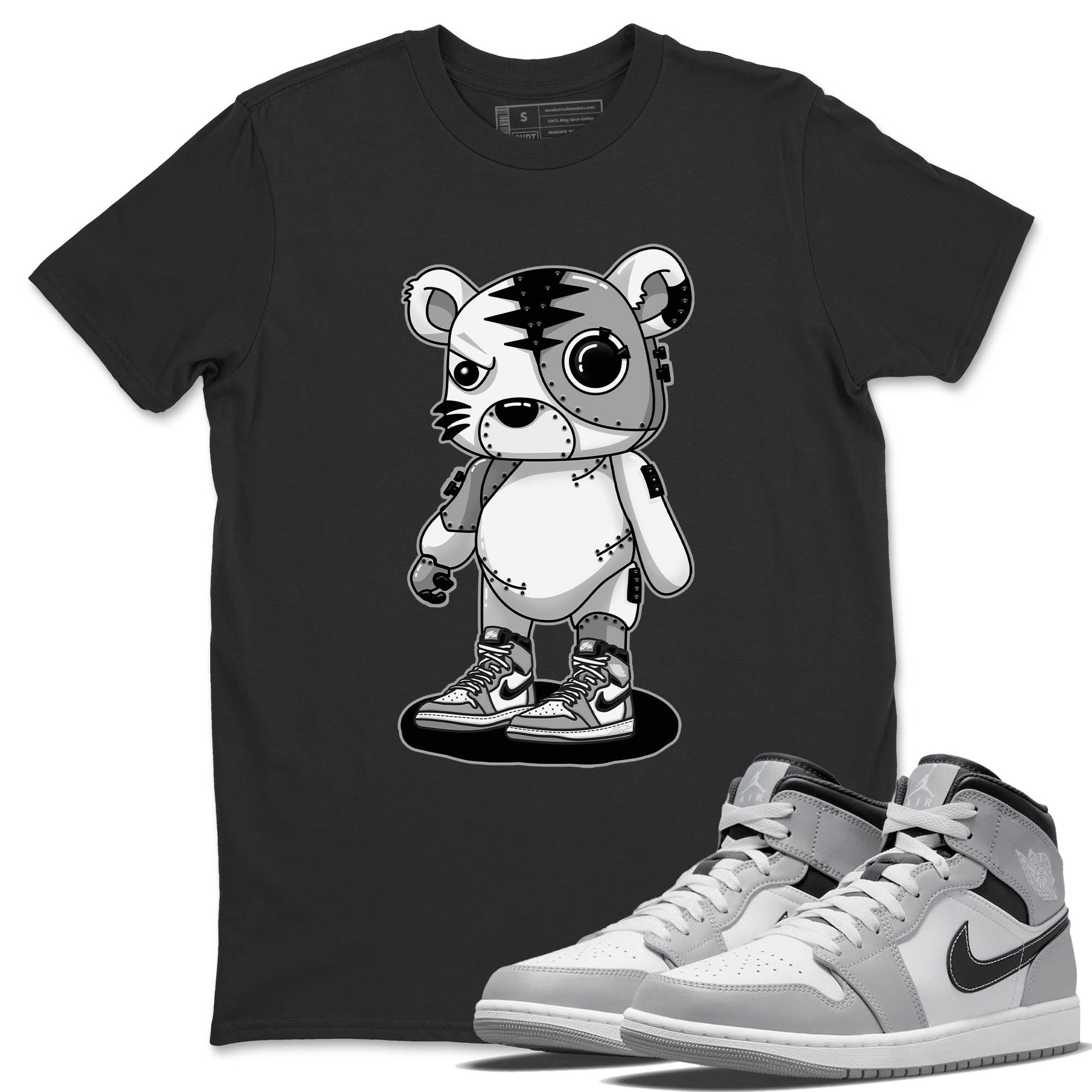 Jordan 1 Light Smoke Grey Sneaker Matching T-Shirt Cyborg Tiger Sneaker Tees Jordan 1 Light Smoke Grey Sneaker Release Tees Crew Neck Tees