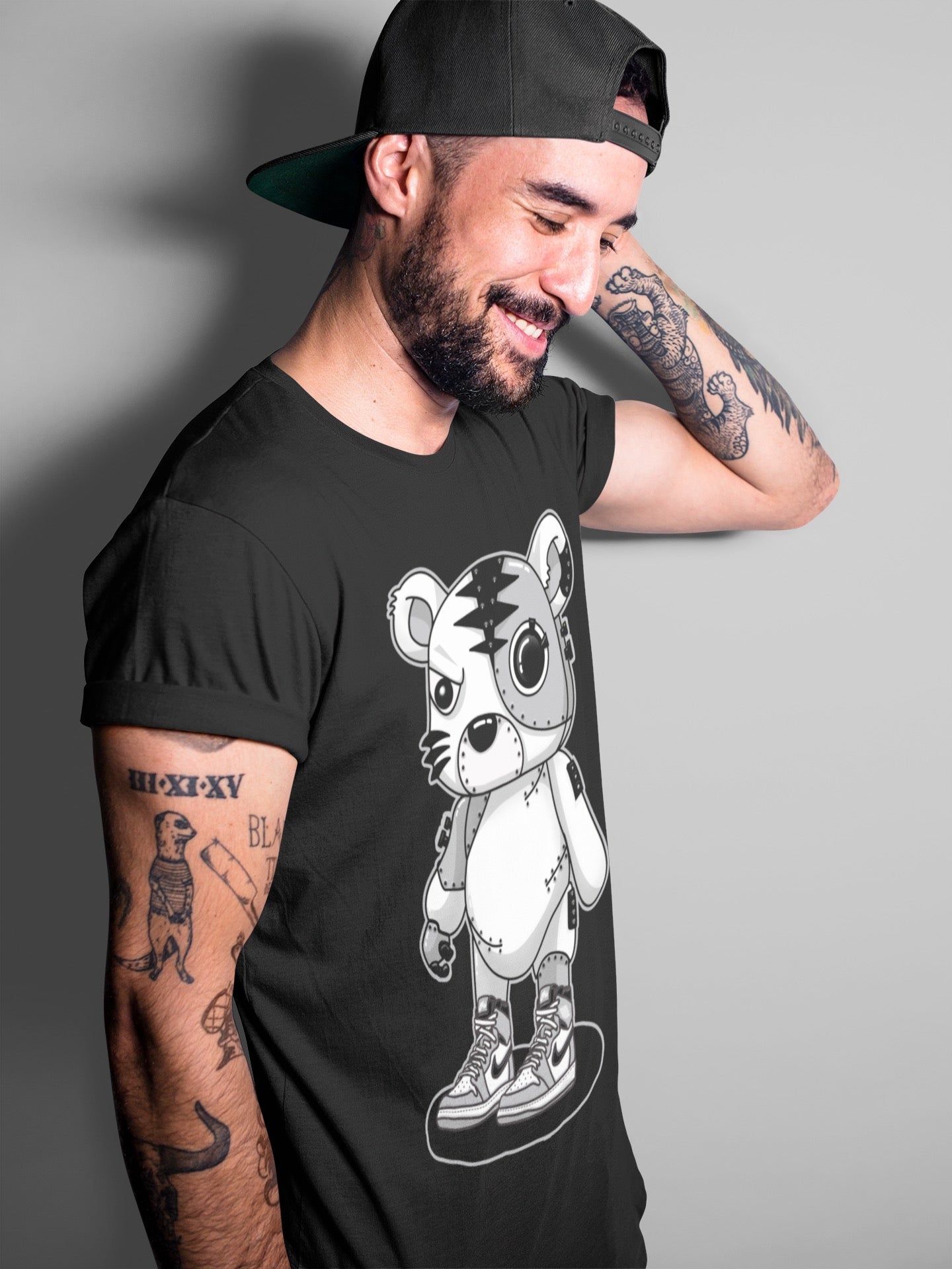 Jordan 1 Light Smoke Grey Sneaker Matching T-Shirt Cyborg Tiger Sneaker Tees Jordan 1 Light Smoke Grey Sneaker Release Tees Crew Neck Tees