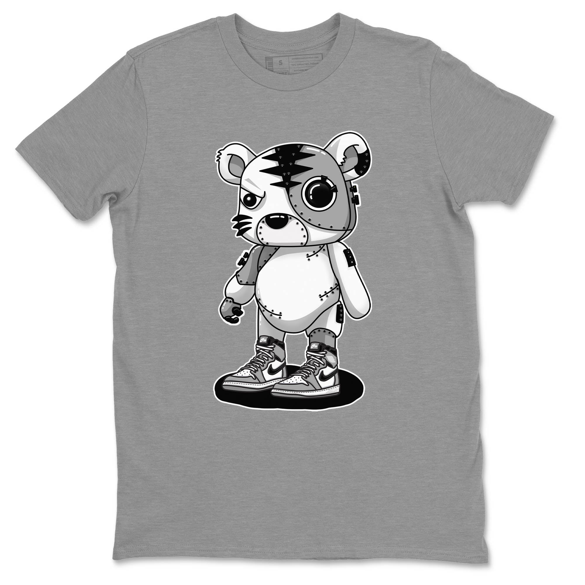 Jordan 1 Light Smoke Grey Sneaker Matching T-Shirt Cyborg Tiger Sneaker Tees Jordan 1 Light Smoke Grey Sneaker Release Tees Crew Neck Tees