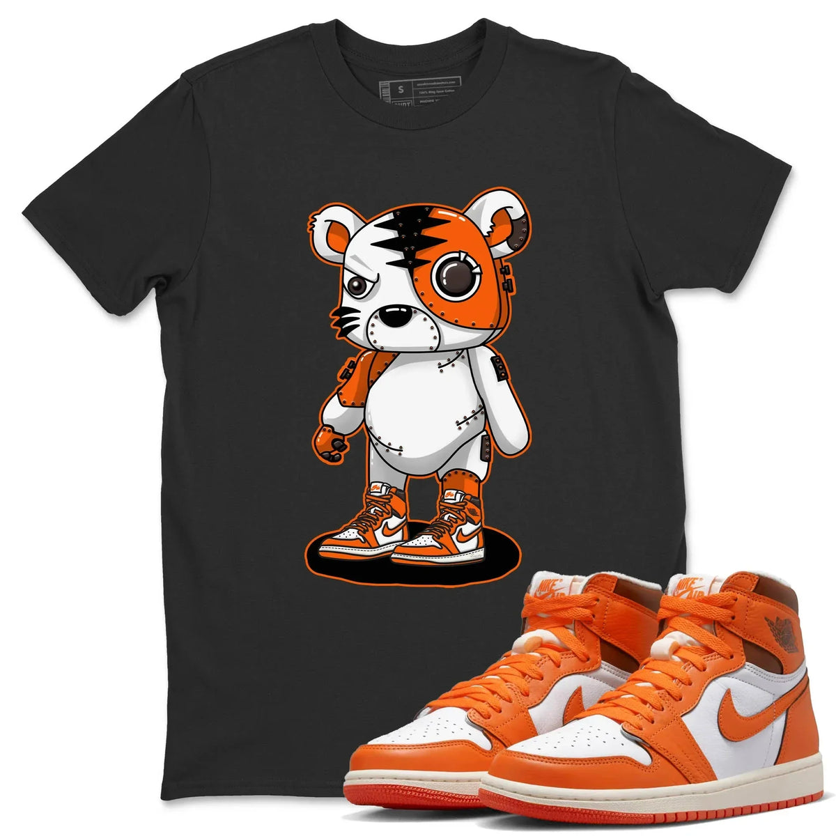 Jordan 1 Starfish Sneaker Matching T-Shirt Cyborg Tiger Sneaker Tees Jordan 1 Starfish Sneaker Release Tees Crew Neck Tees