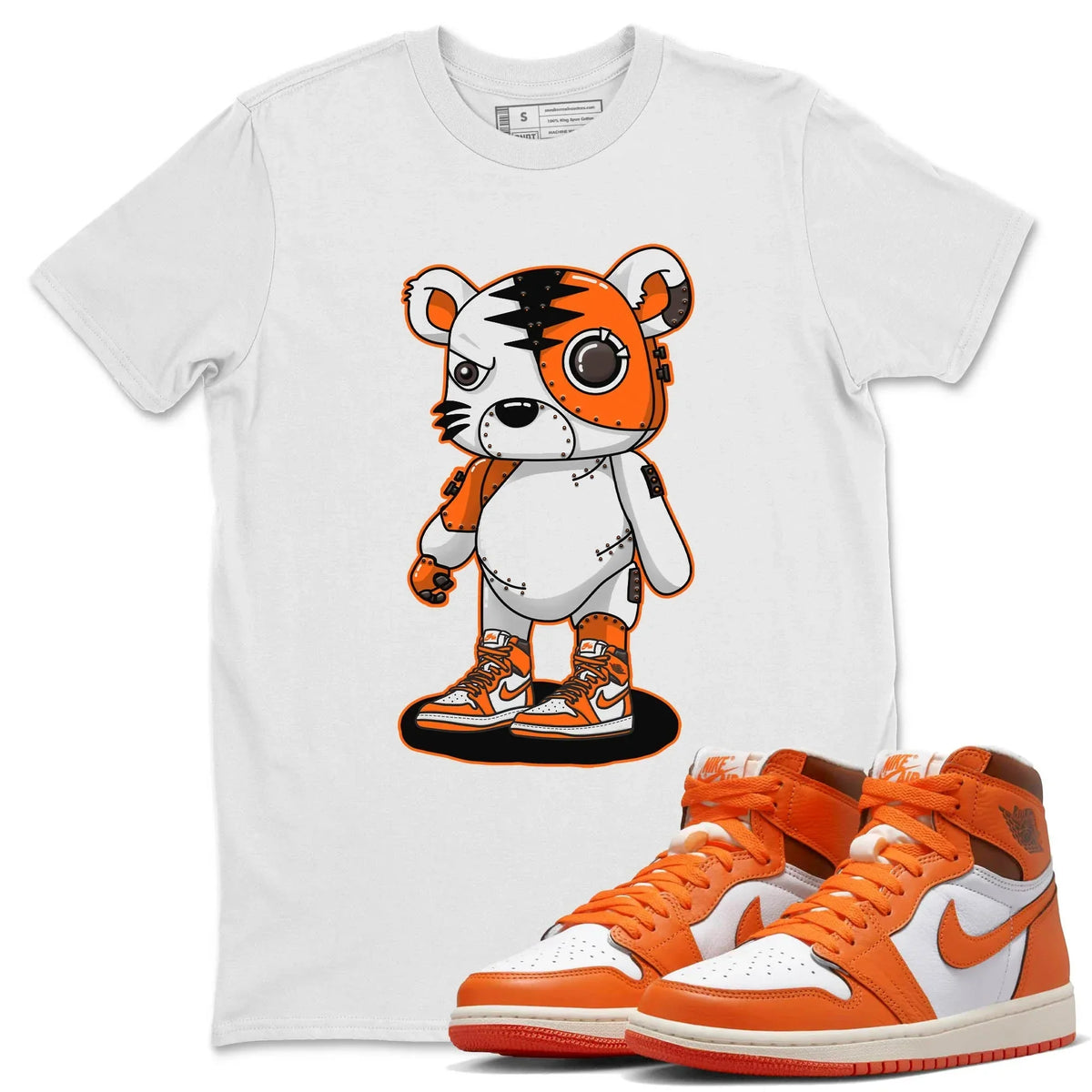 Jordan 1 Starfish Sneaker Matching T-Shirt Cyborg Tiger Sneaker Tees Jordan 1 Starfish Sneaker Release Tees Crew Neck Tees