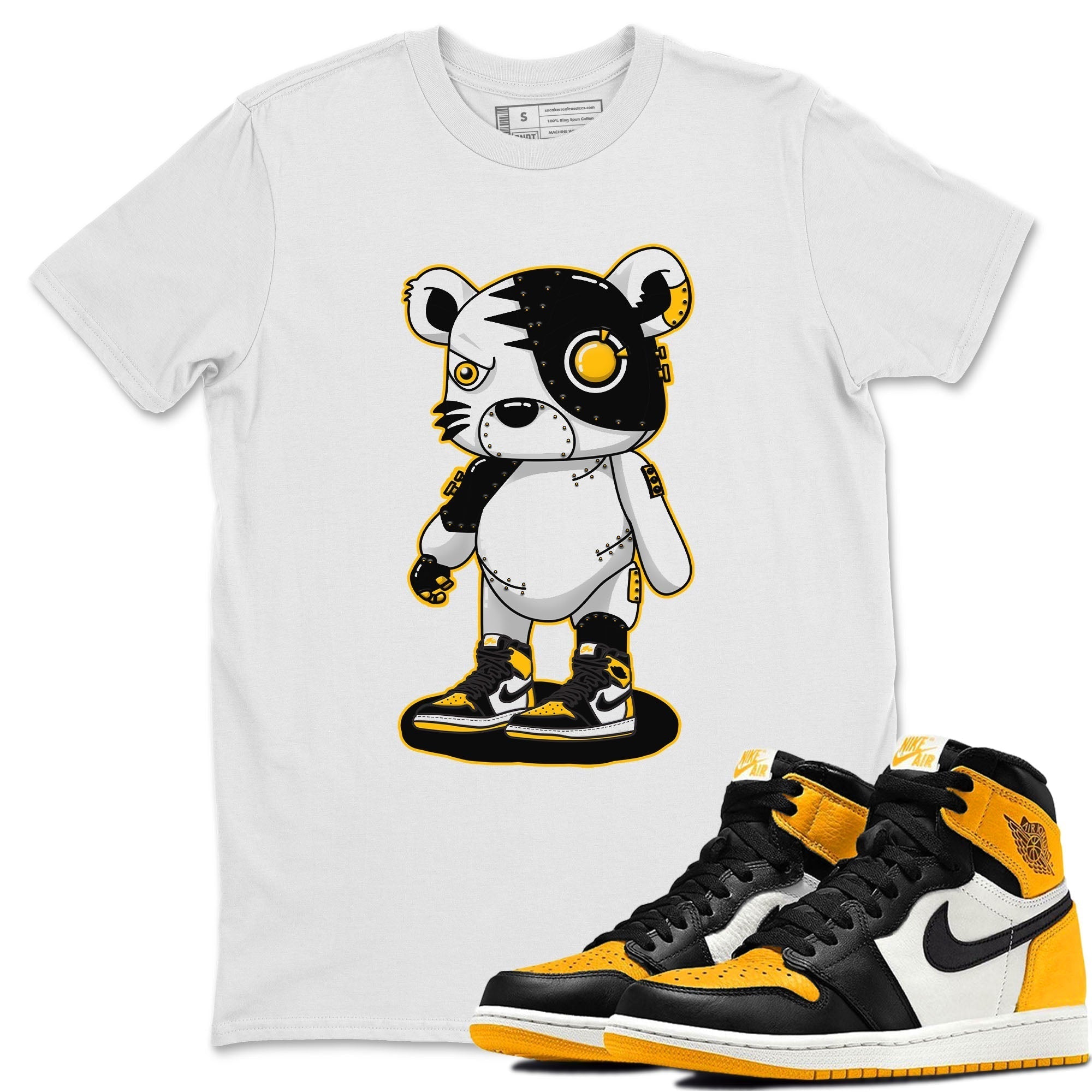Jordan 1 Taxi Sneaker Matching T-Shirt Cyborg Tiger Sneaker Tees Jordan 1 Taxi Sneaker Release Tees Crew Neck Tees