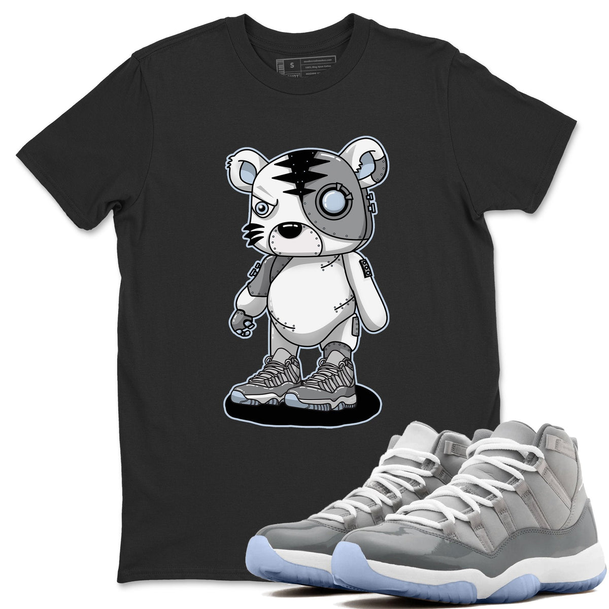 Jordan 11 Cool Grey Sneaker Matching T-Shirt Cyborg Tiger Sneaker Tees Jordan 11 Cool Grey Sneaker Release Tees Crew Neck Tees