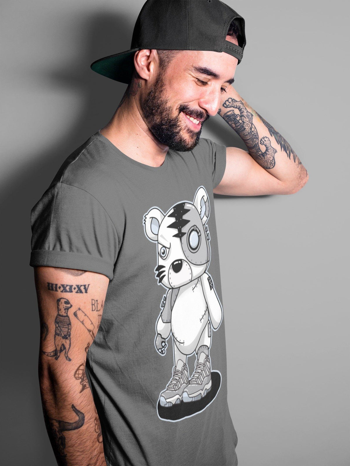 Jordan 11 Cool Grey Sneaker Matching T-Shirt Cyborg Tiger Sneaker Tees Jordan 11 Cool Grey Sneaker Release Tees Crew Neck Tees