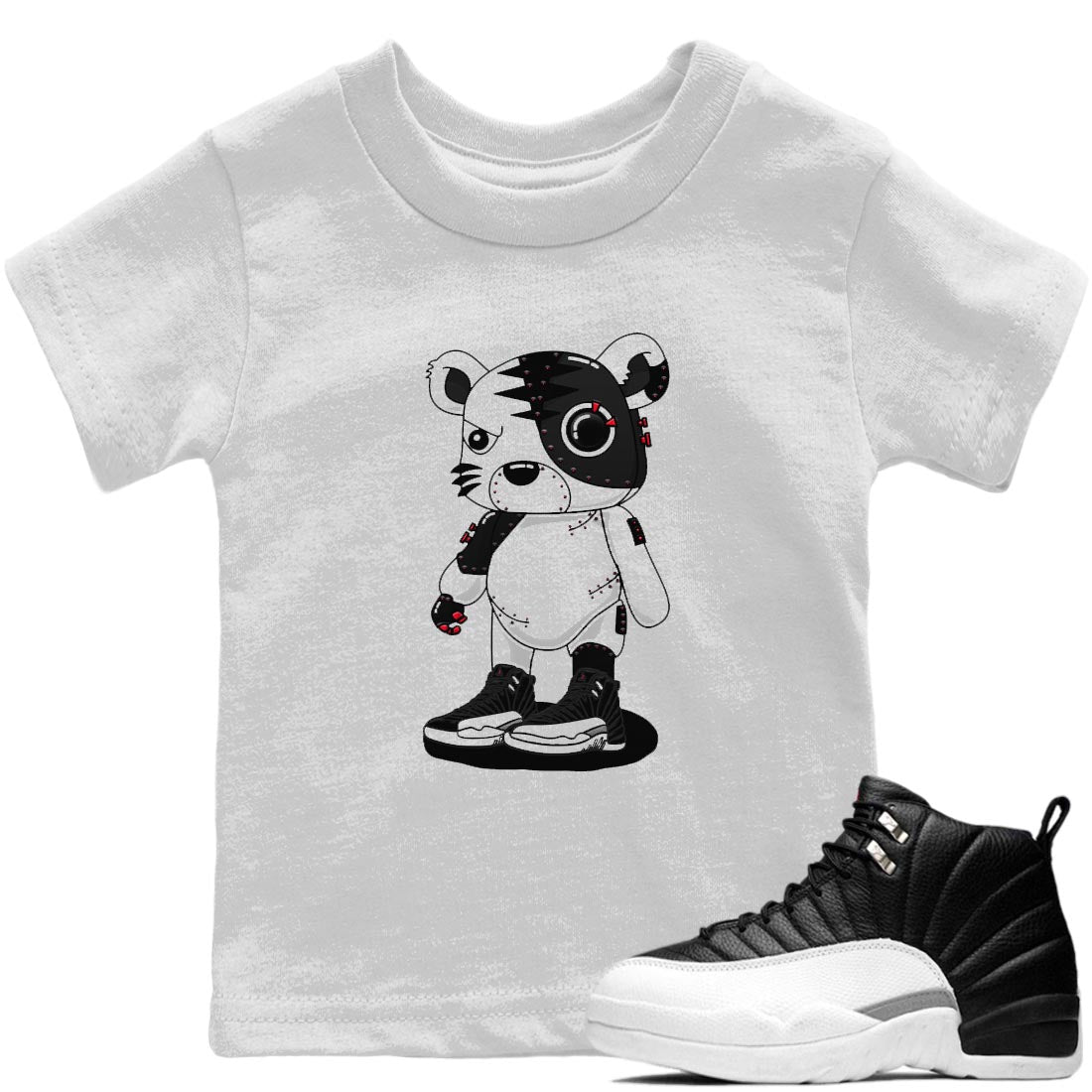 Jordan 12 Playoffs Sneaker Matching T-Shirt Cyborg Tiger Sneaker Tees Jordan 12 Playoffs Sneaker Release Tees Kids Shirts