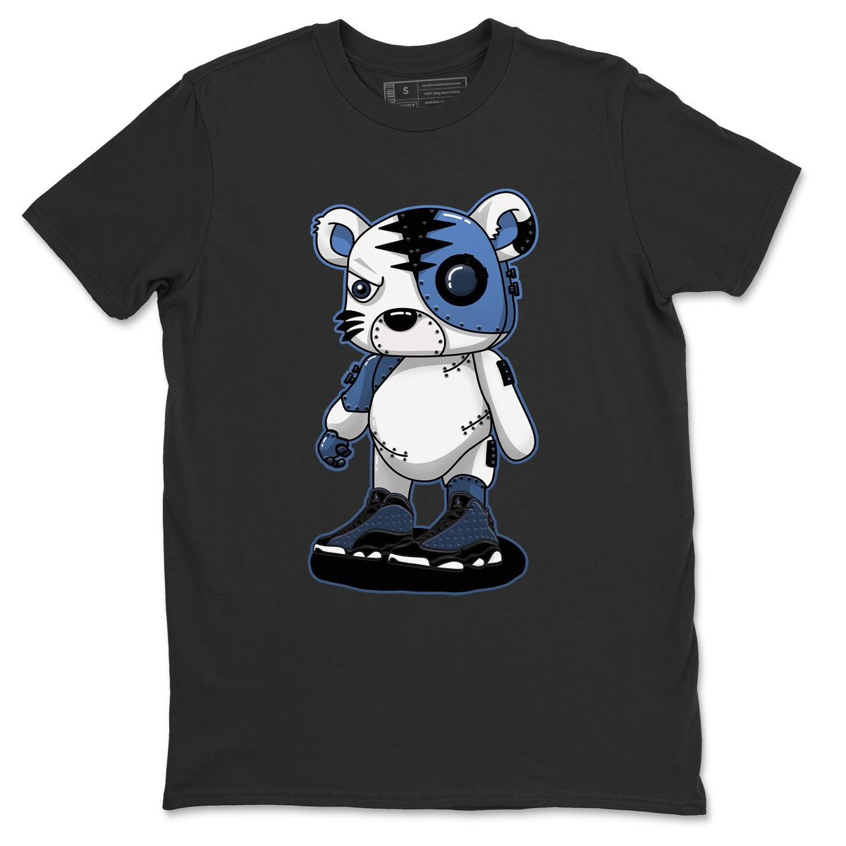 Jordan 13 Brave Blue Sneaker Matching T-Shirt Cyborg Tiger Sneaker Tees Jordan 13 Brave Blue Sneaker Release Tees Crew Neck Tees