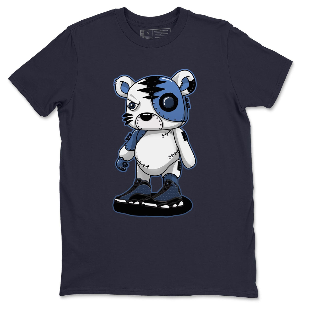 Jordan 13 Brave Blue Sneaker Matching T-Shirt Cyborg Tiger Sneaker Tees Jordan 13 Brave Blue Sneaker Release Tees Crew Neck Tees