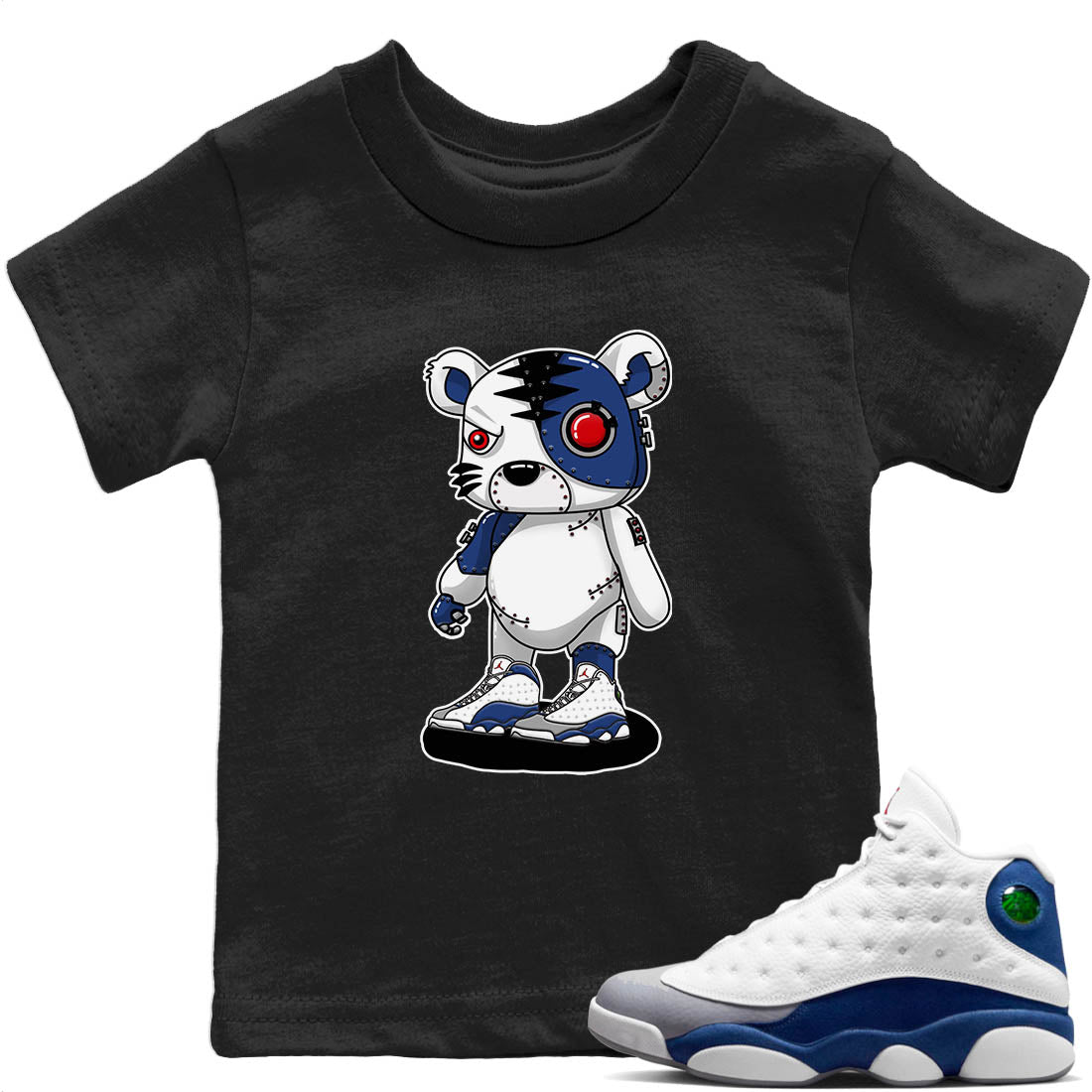 Jordan 13 French Blue Sneaker Matching T-Shirt Cyborg Tiger Sneaker Tees Jordan 13 French Blue Sneaker Release Tees Kids Shirts
