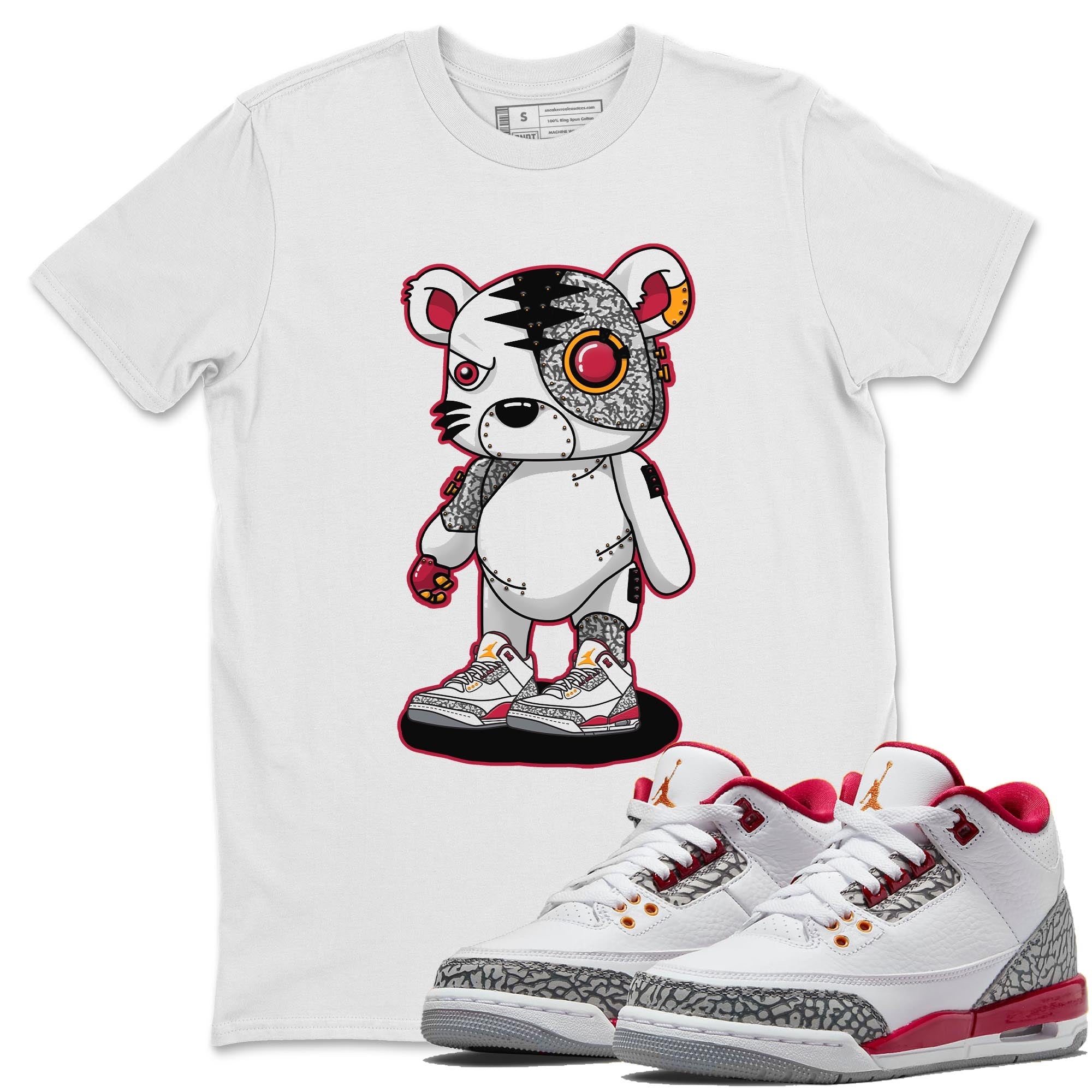 Jordan 3 Cardinal Shirt To Match Jordans Cyborg Tiger Sneaker Tees Jordan 3 Cardinal Drip Gear Zone Sneaker Matching Clothing Unisex Shirts