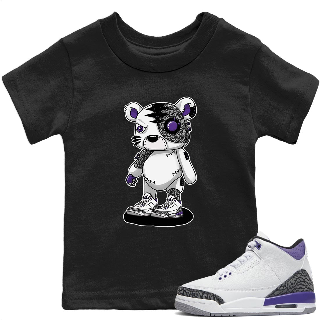 Jordan 3 Dark Iris Sneaker Matching T-Shirt Cyborg Tiger Sneaker Tees Jordan 3 Dark Iris Sneaker Release Tees Kids Shirts